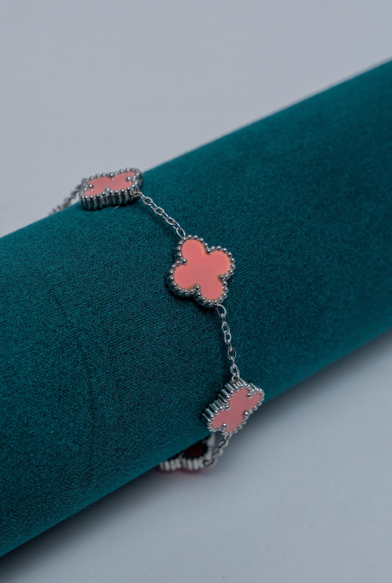 Coral Van Cleef Silver Chain Bracelet