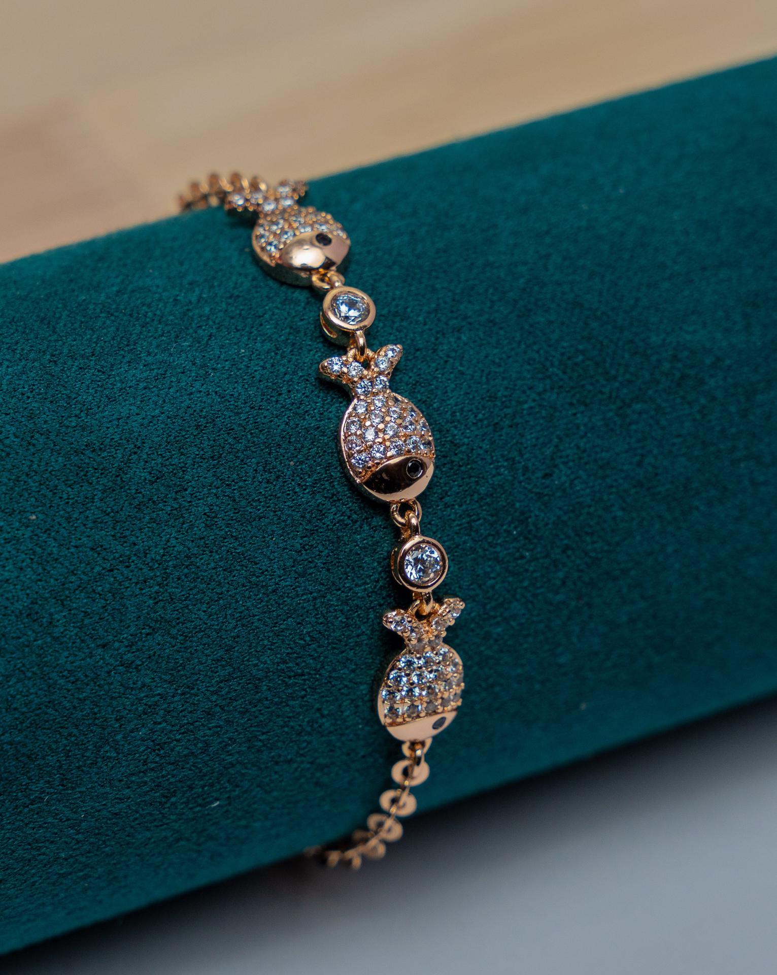 Gold-Tone Fish Charm Bracelet