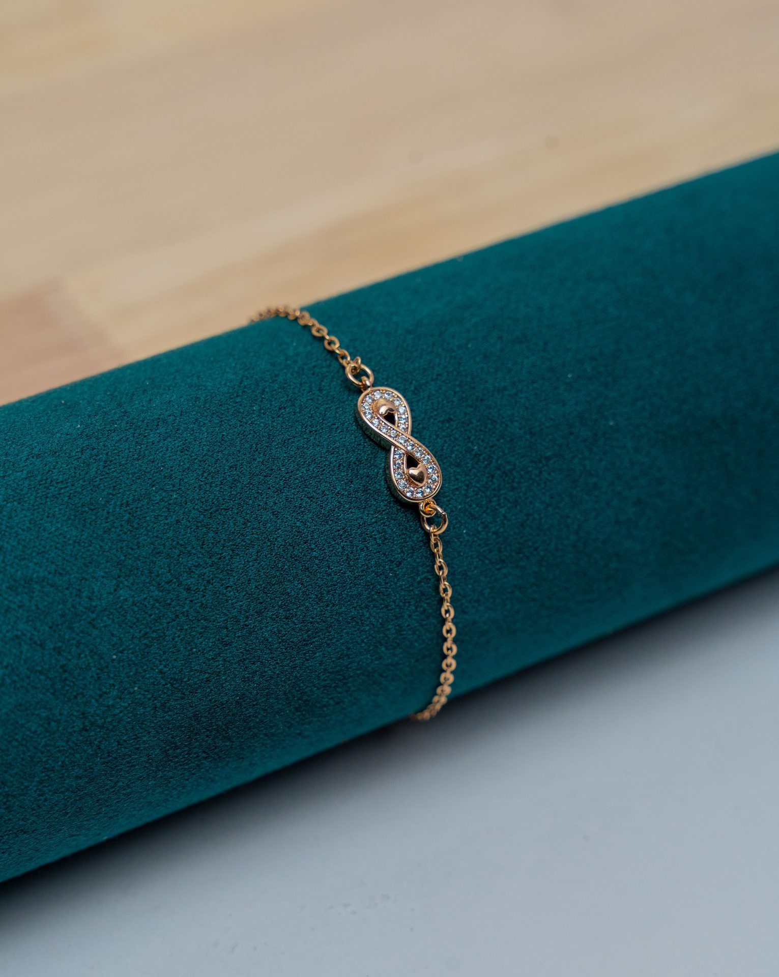Gold Infinity Diamond Chain Bracelet