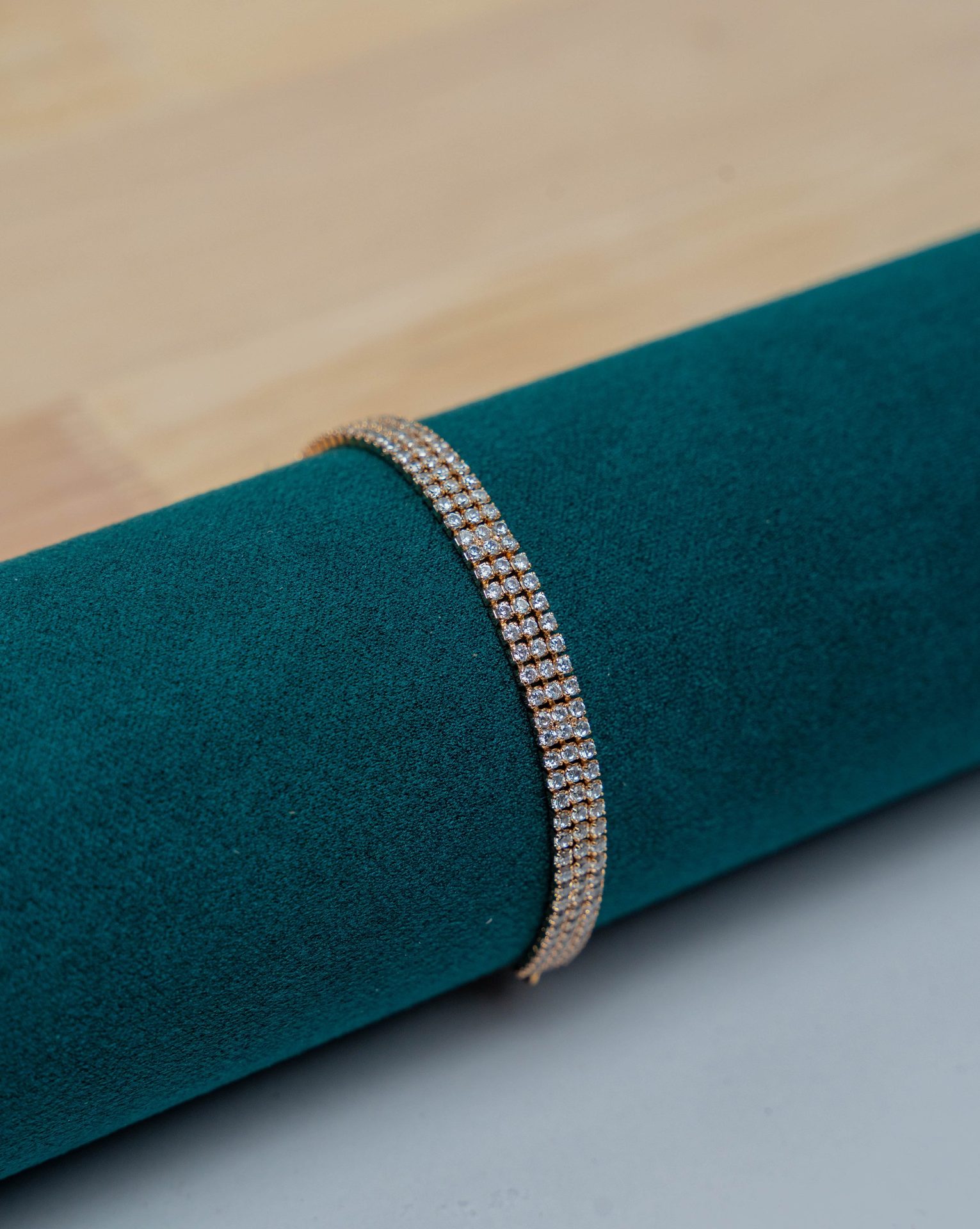 Rose Gold Double Row Diamond Bracelet