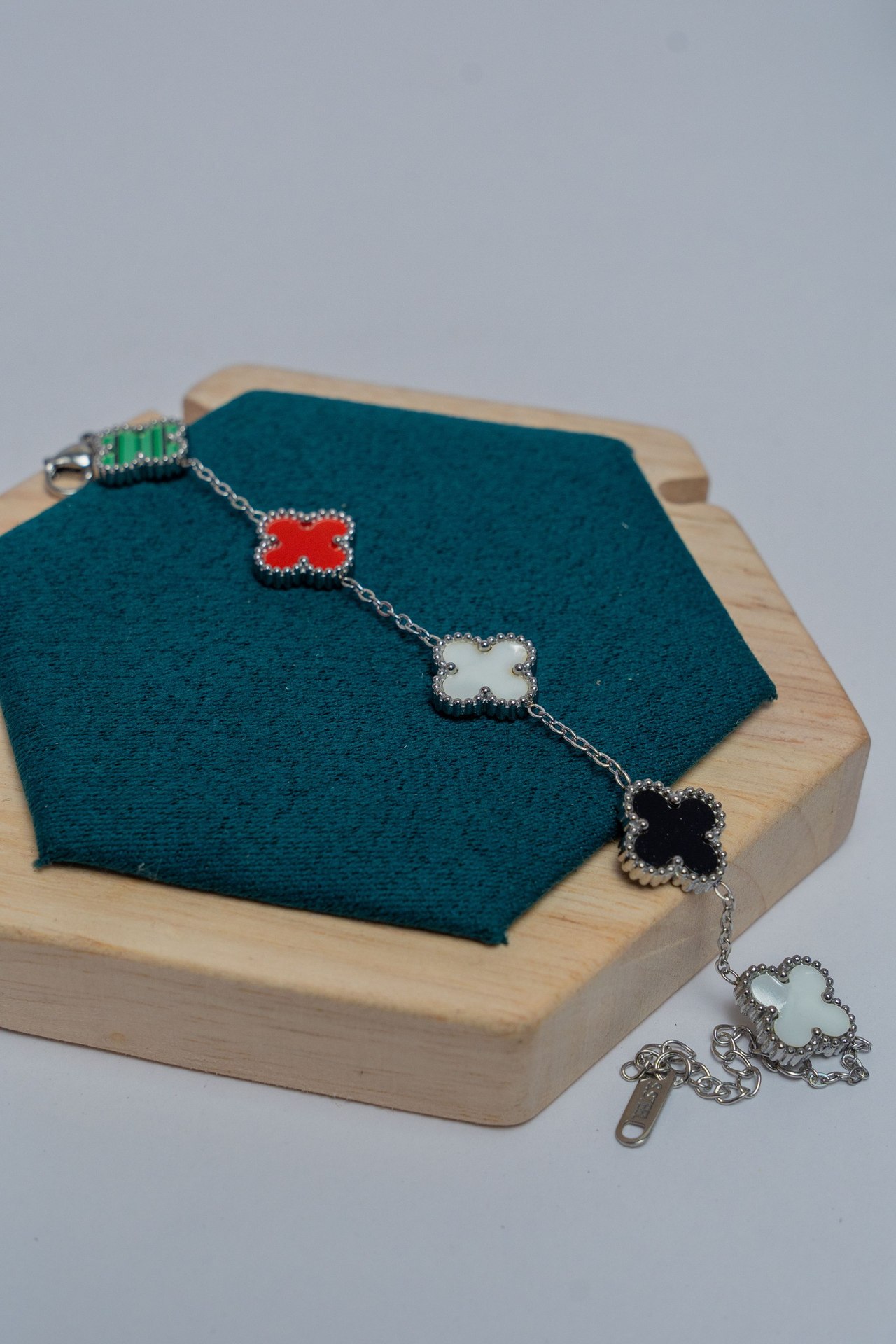 Silver Van Cleef Charm Bracelet