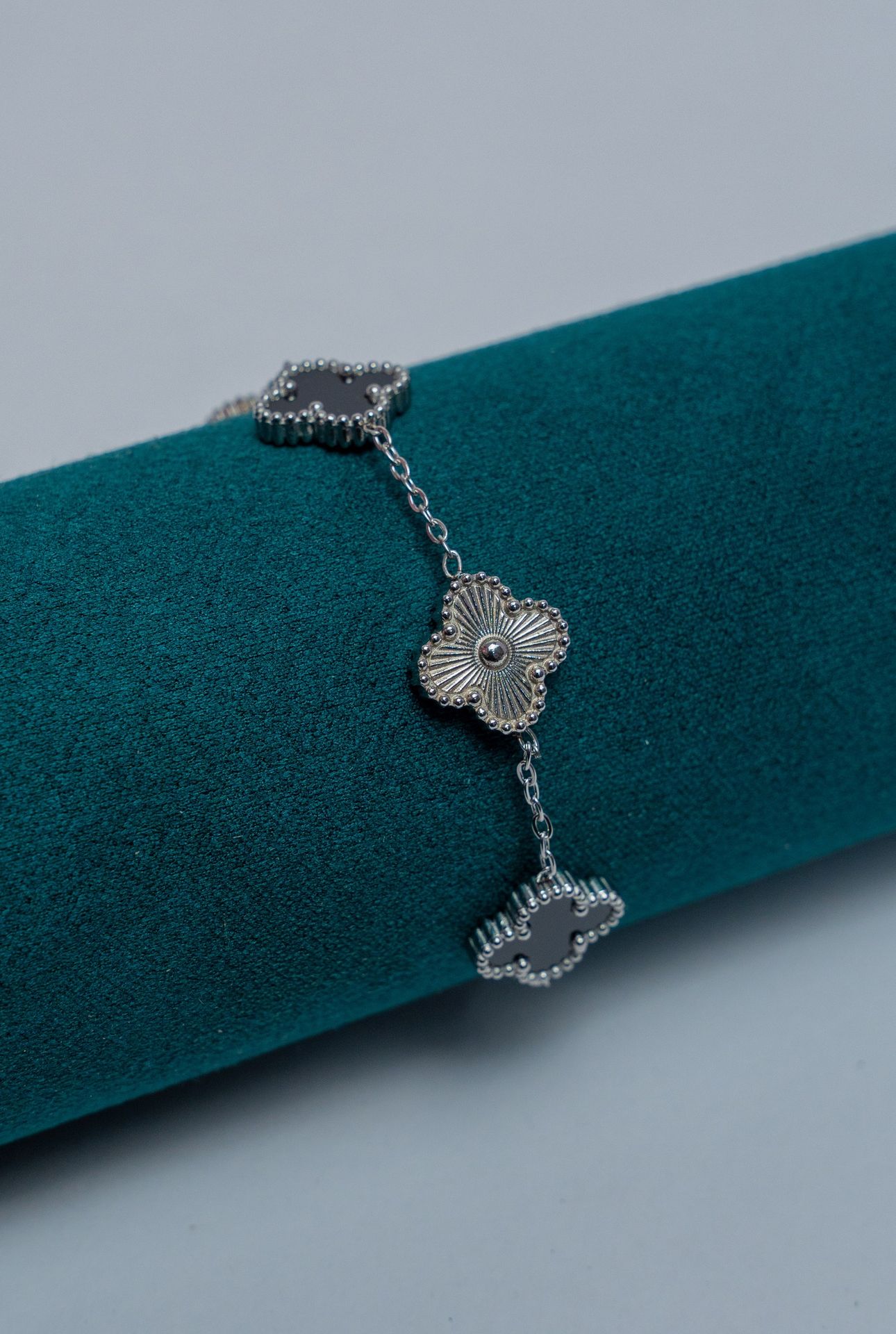 Silver Filigree Flower Chain Bracelet