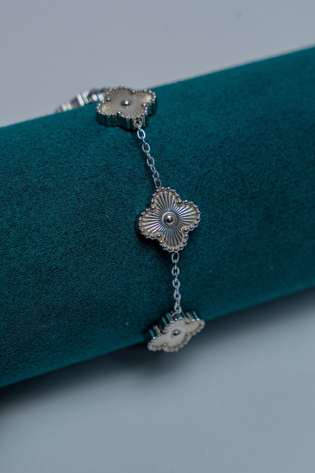 Silver Floral Chain Bracelet