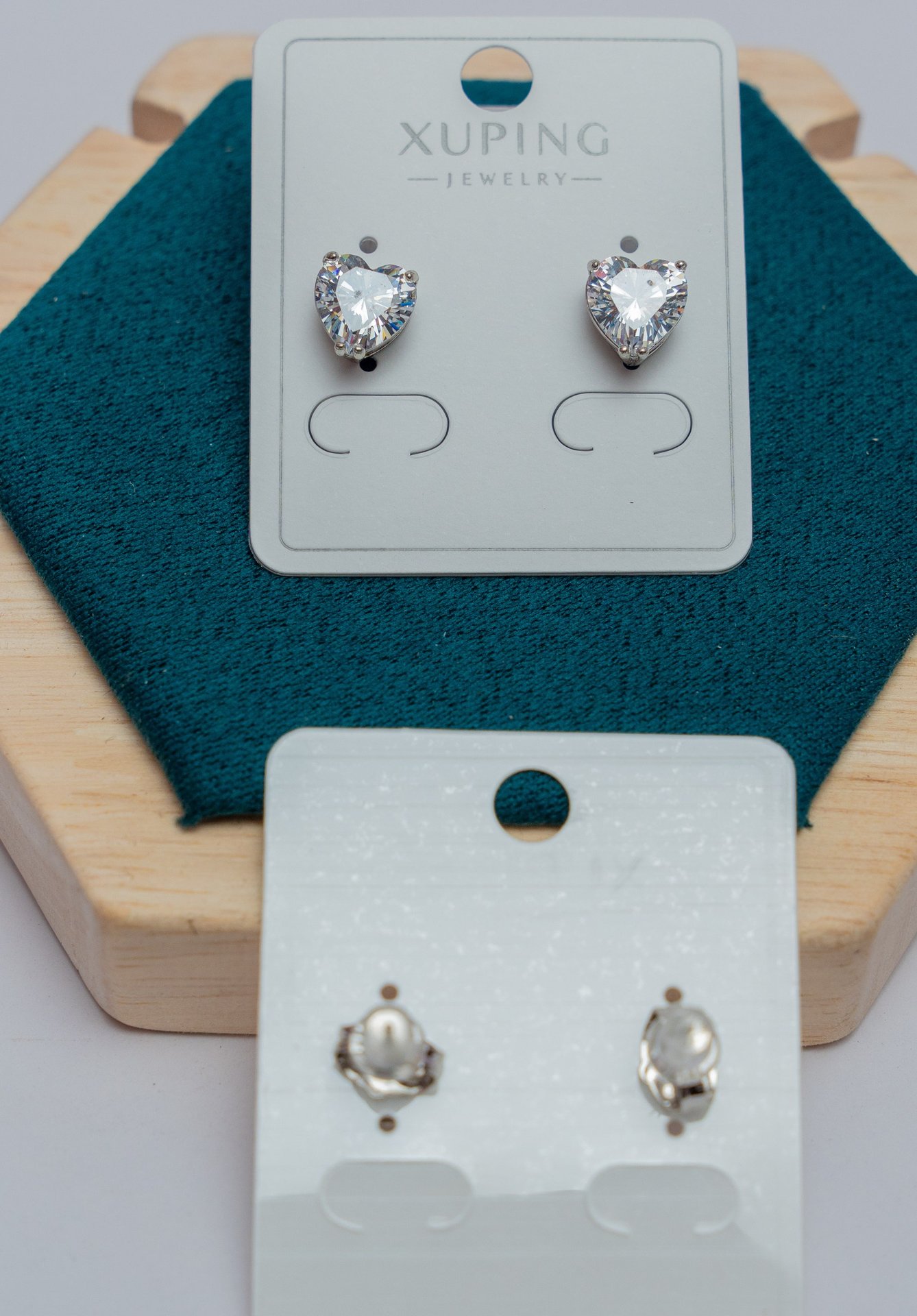 Crystal Heart Stud Earrings