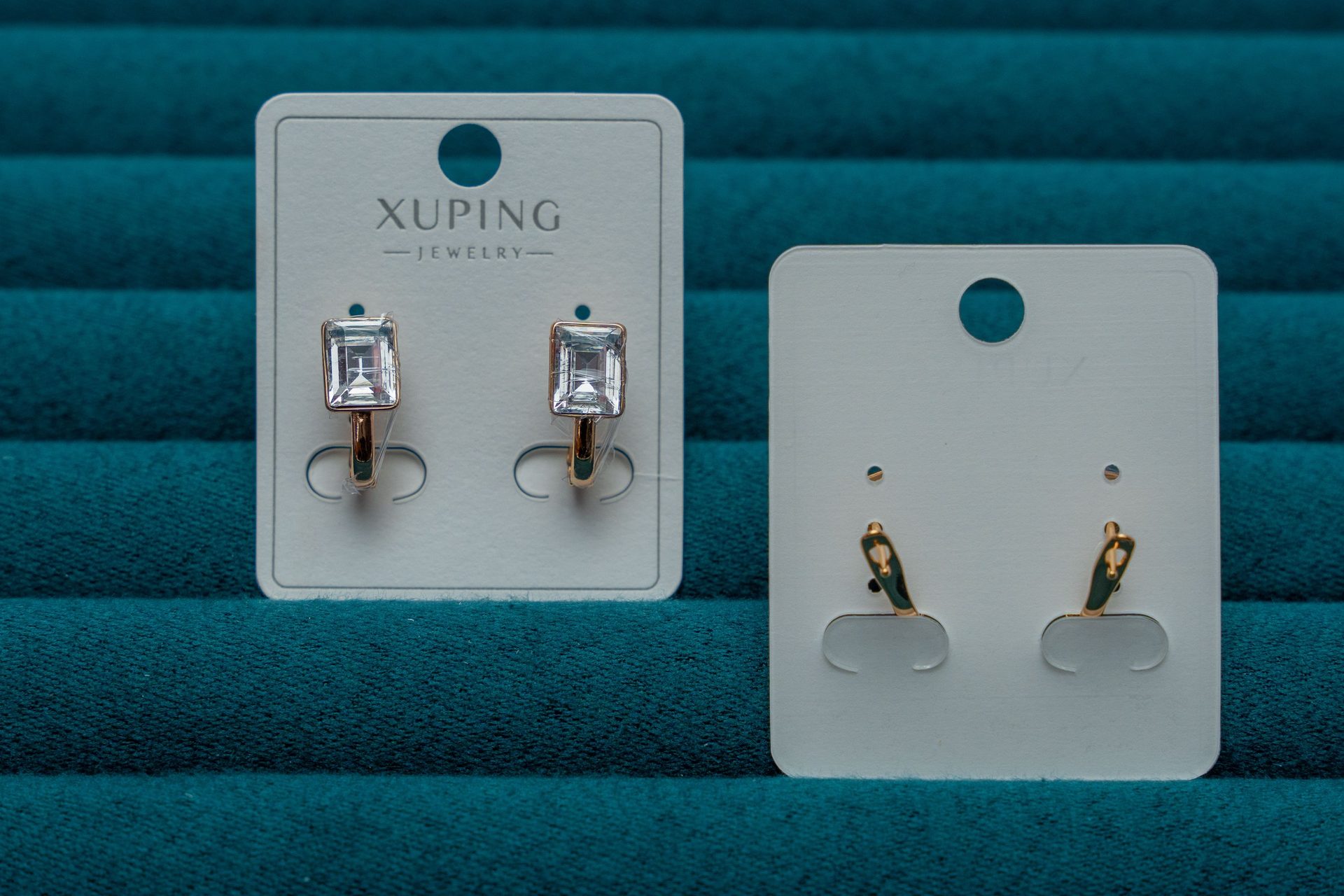 Crystal Rectangular Stud Earrings