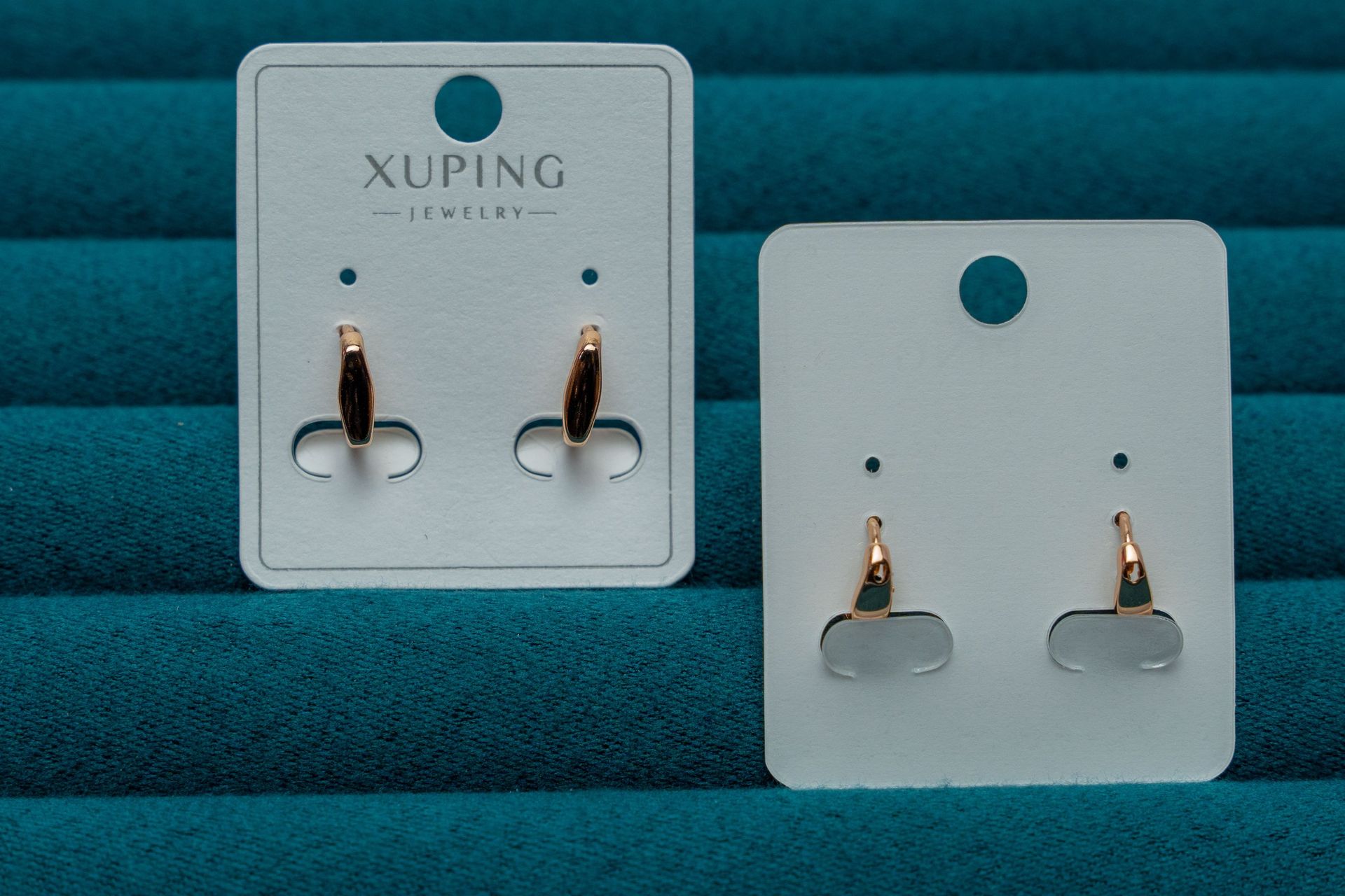 Gold-Tone and Black Enamel Hoop Earrings