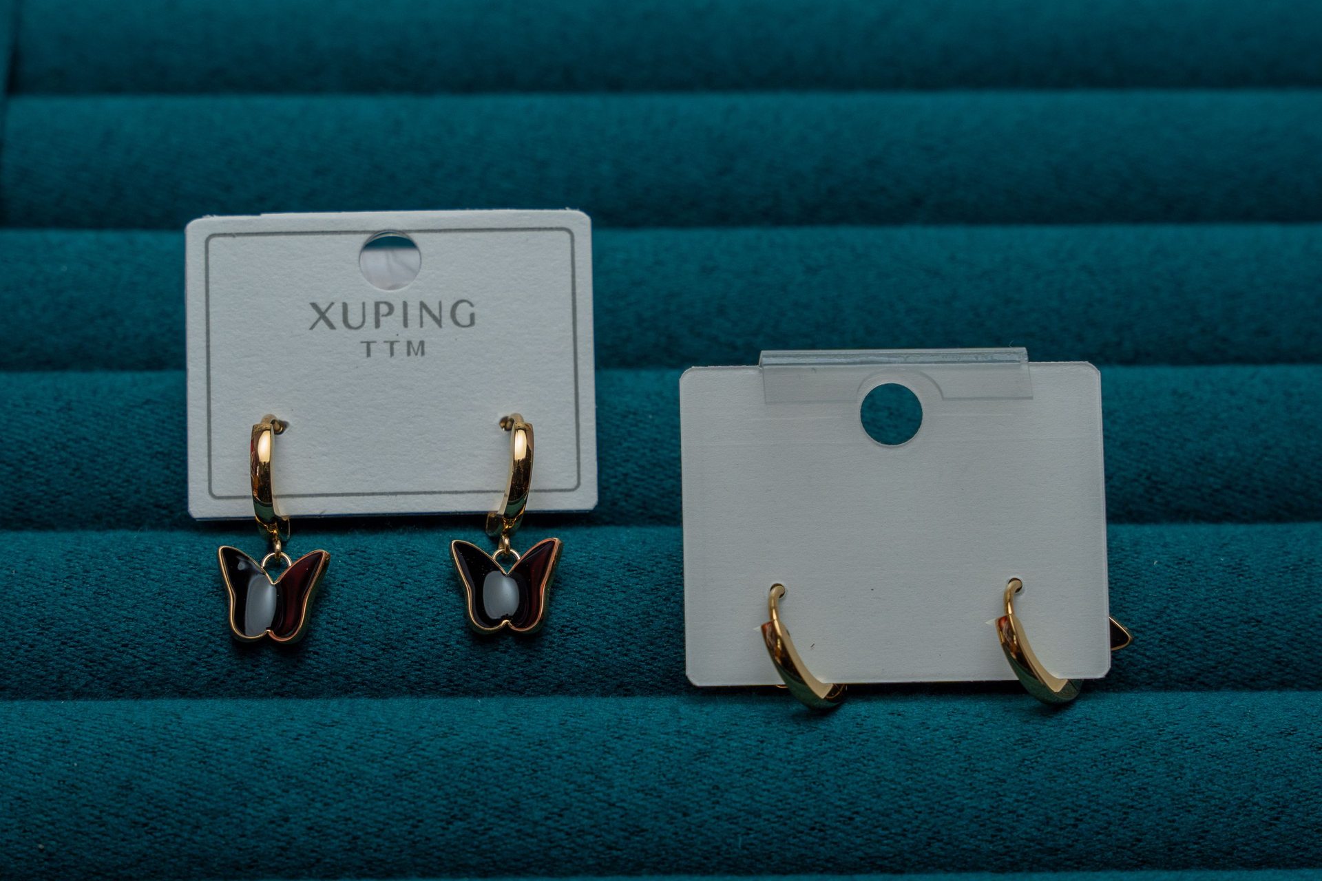 Gold-Tone Butterfly Drop Earrings