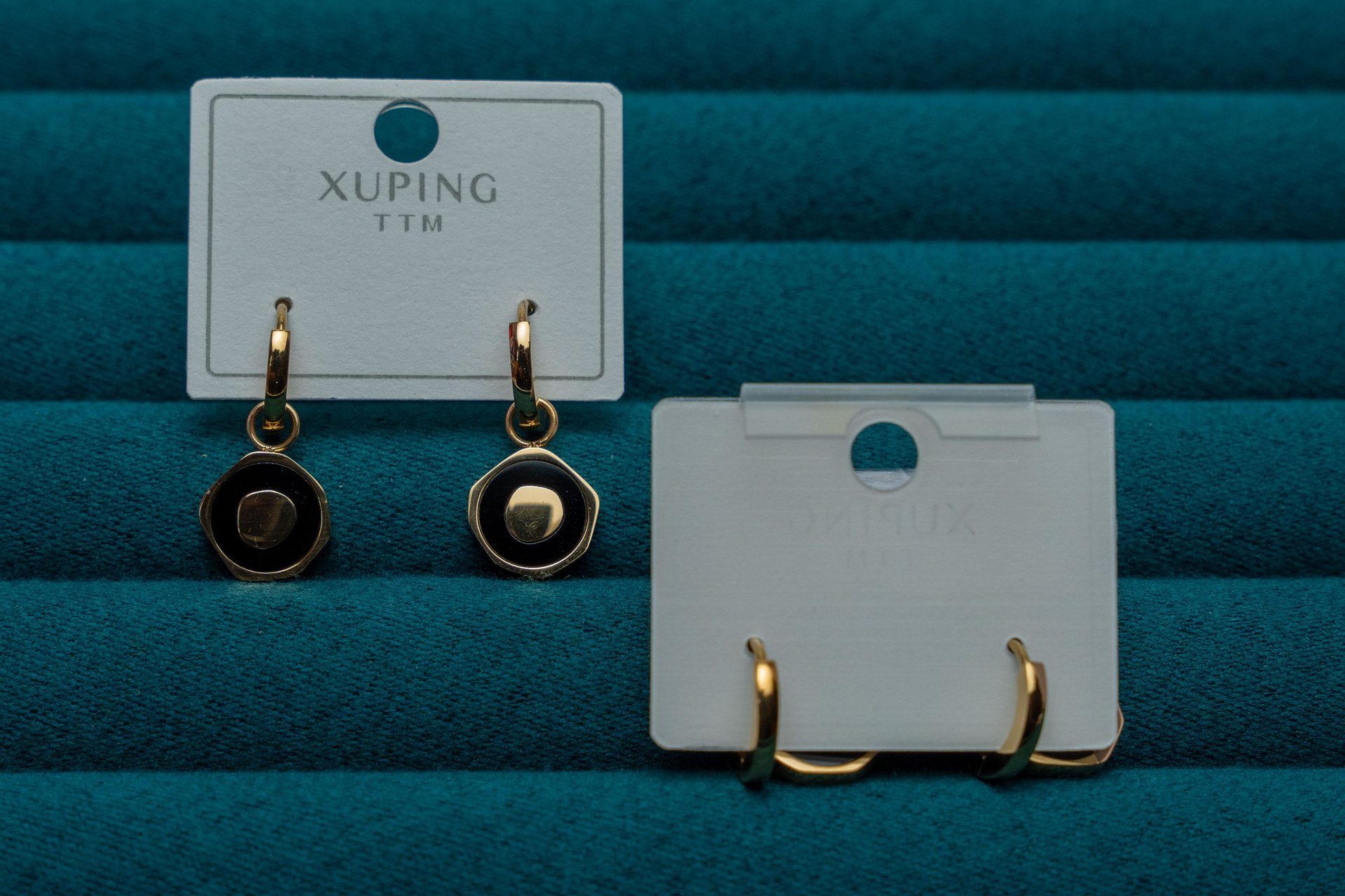 Gold-Tone Circle Drop Earrings
