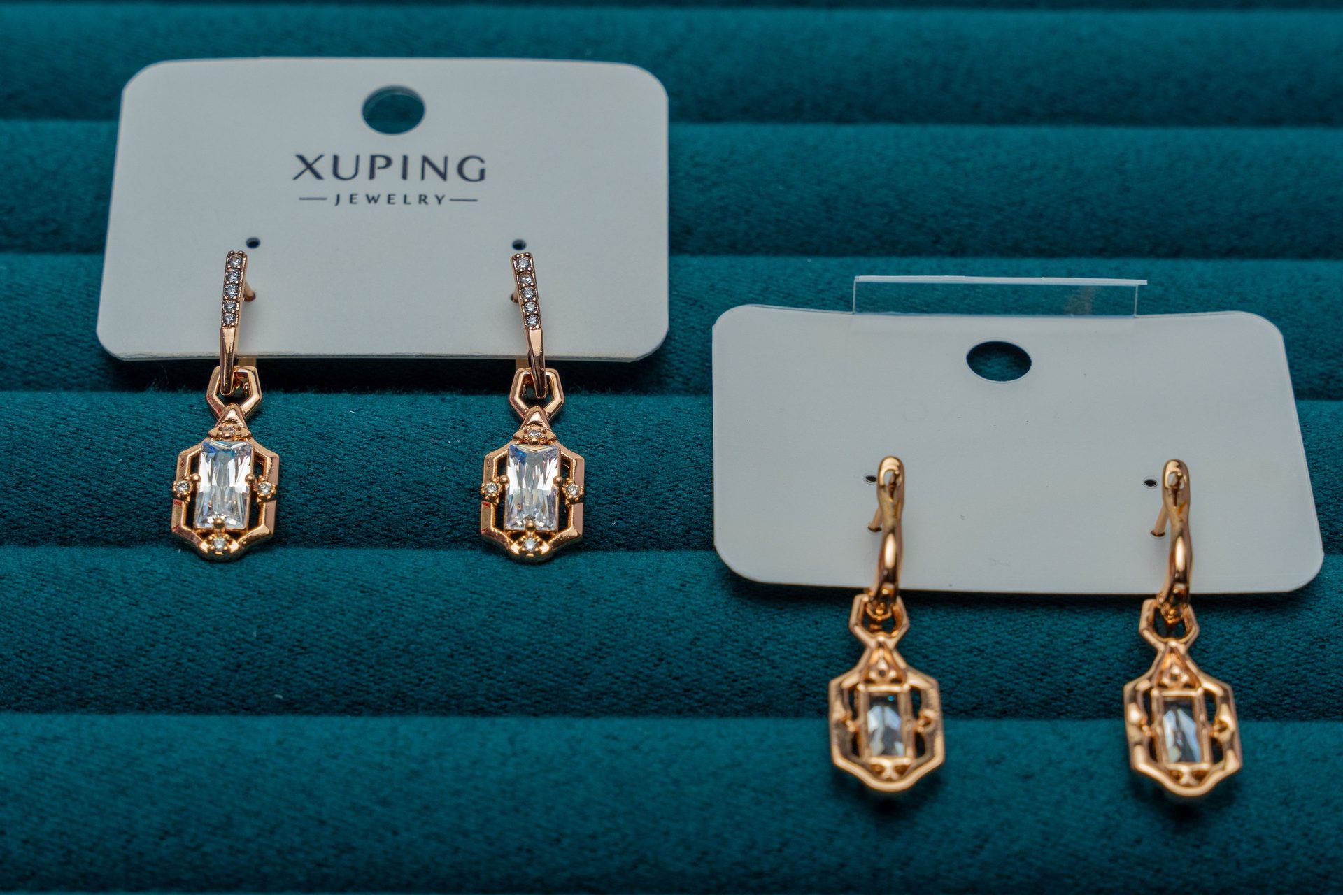 Gold-Tone Crystal Drop Earrings