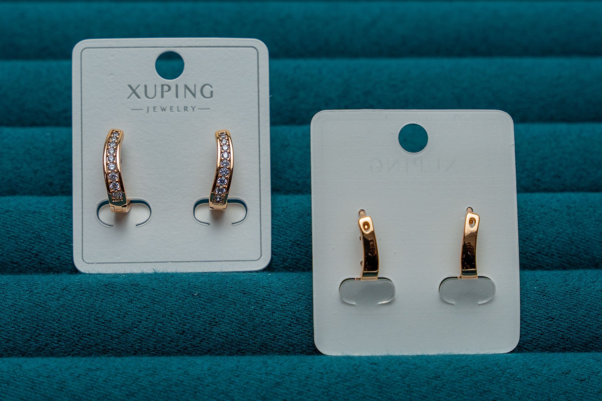 Gold-Tone Crystal Hoop Earrings