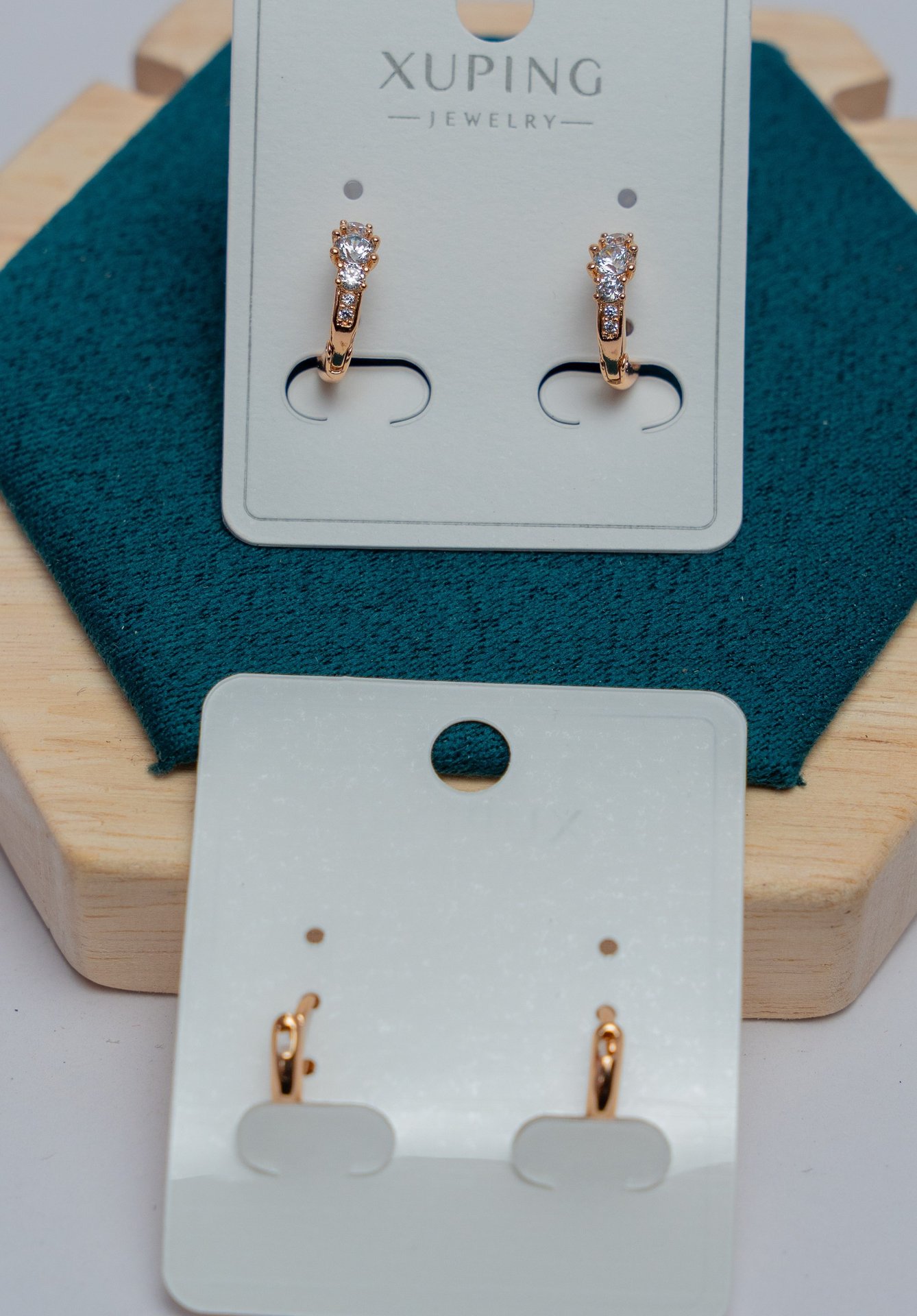Gold-Tone Crystal Huggie Hoop Earrings