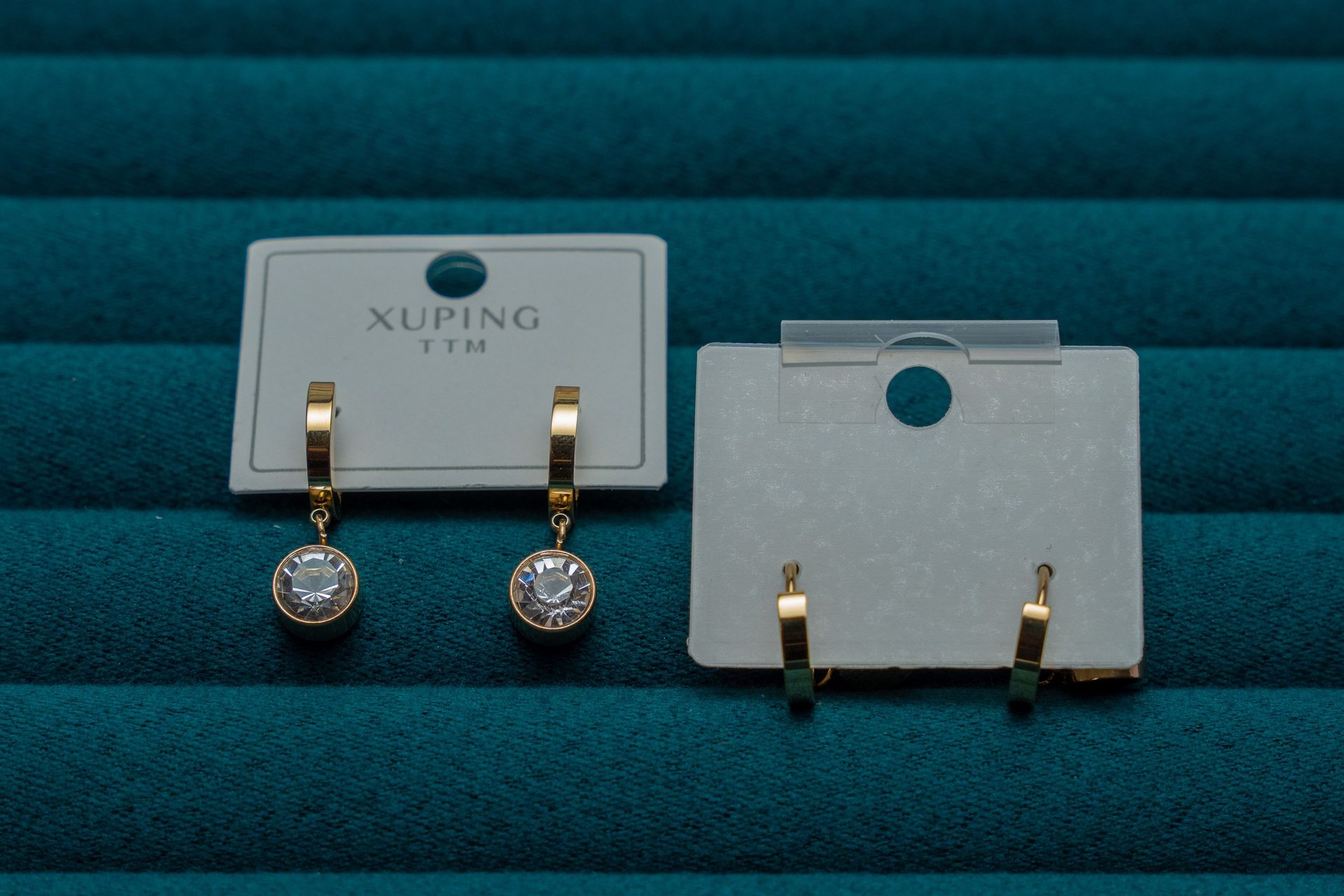 Gold-Tone Crystal Round Drop Earrings