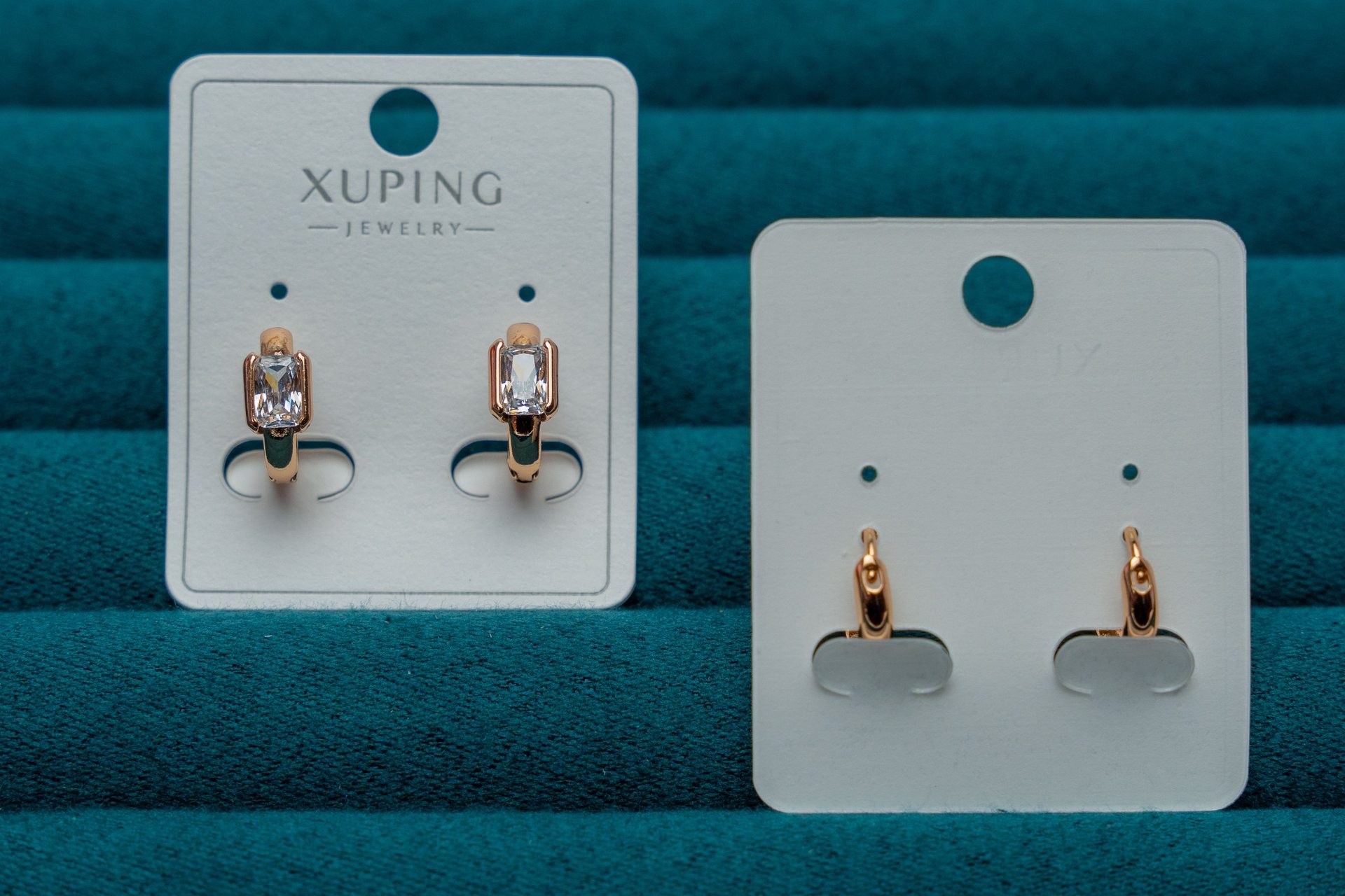 Gold-Tone Crystal Stud and Hoop Earring Set