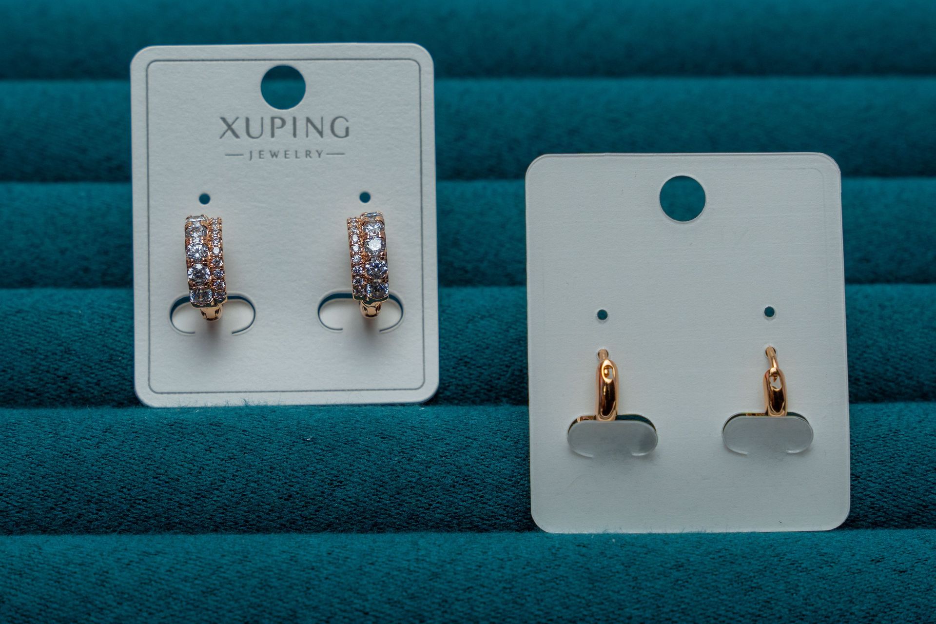 Gold-Tone Cubic Zirconia Hoop Earrings