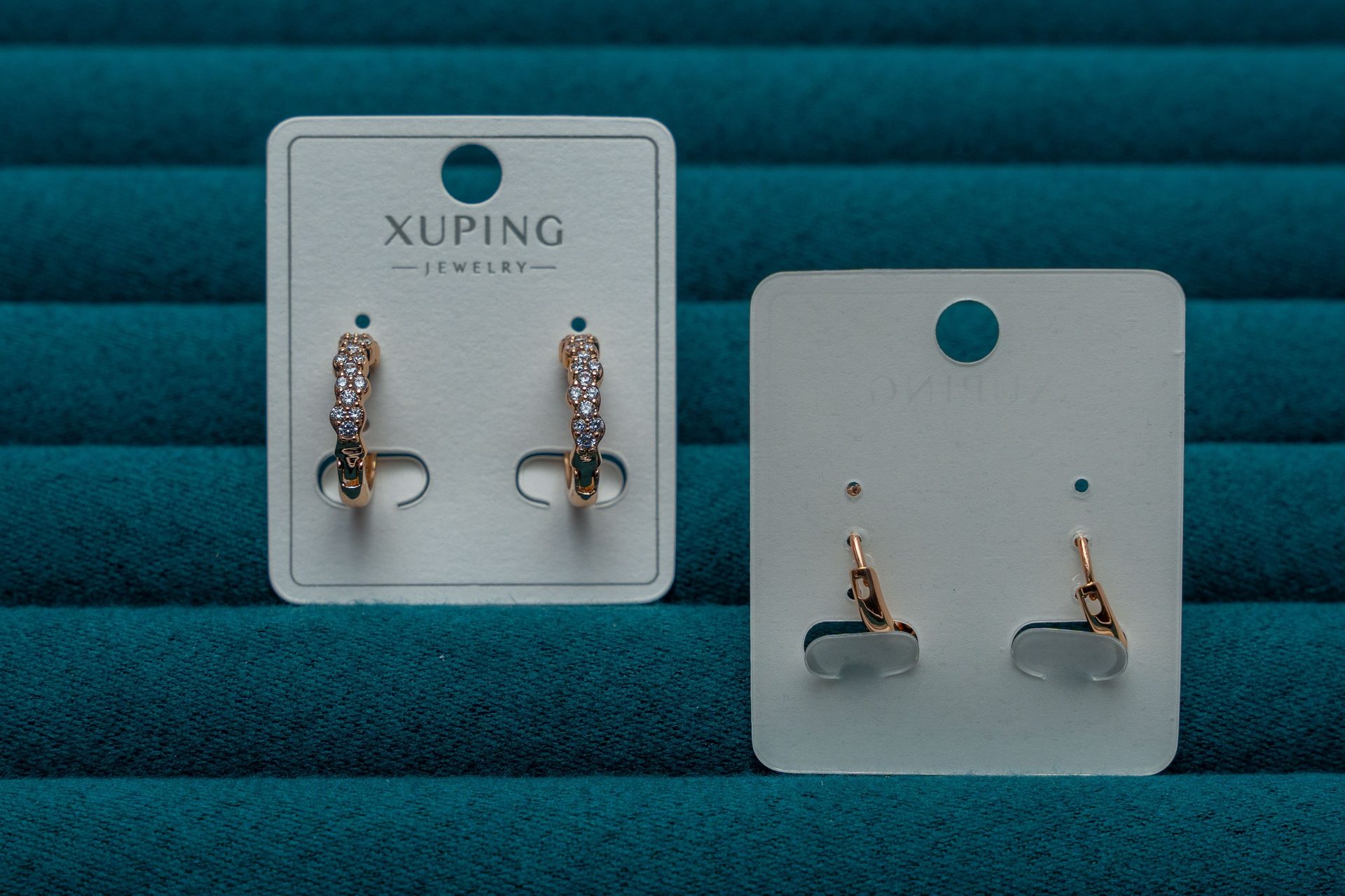Gold-Tone Cubic Zirconia Hoop Earrings