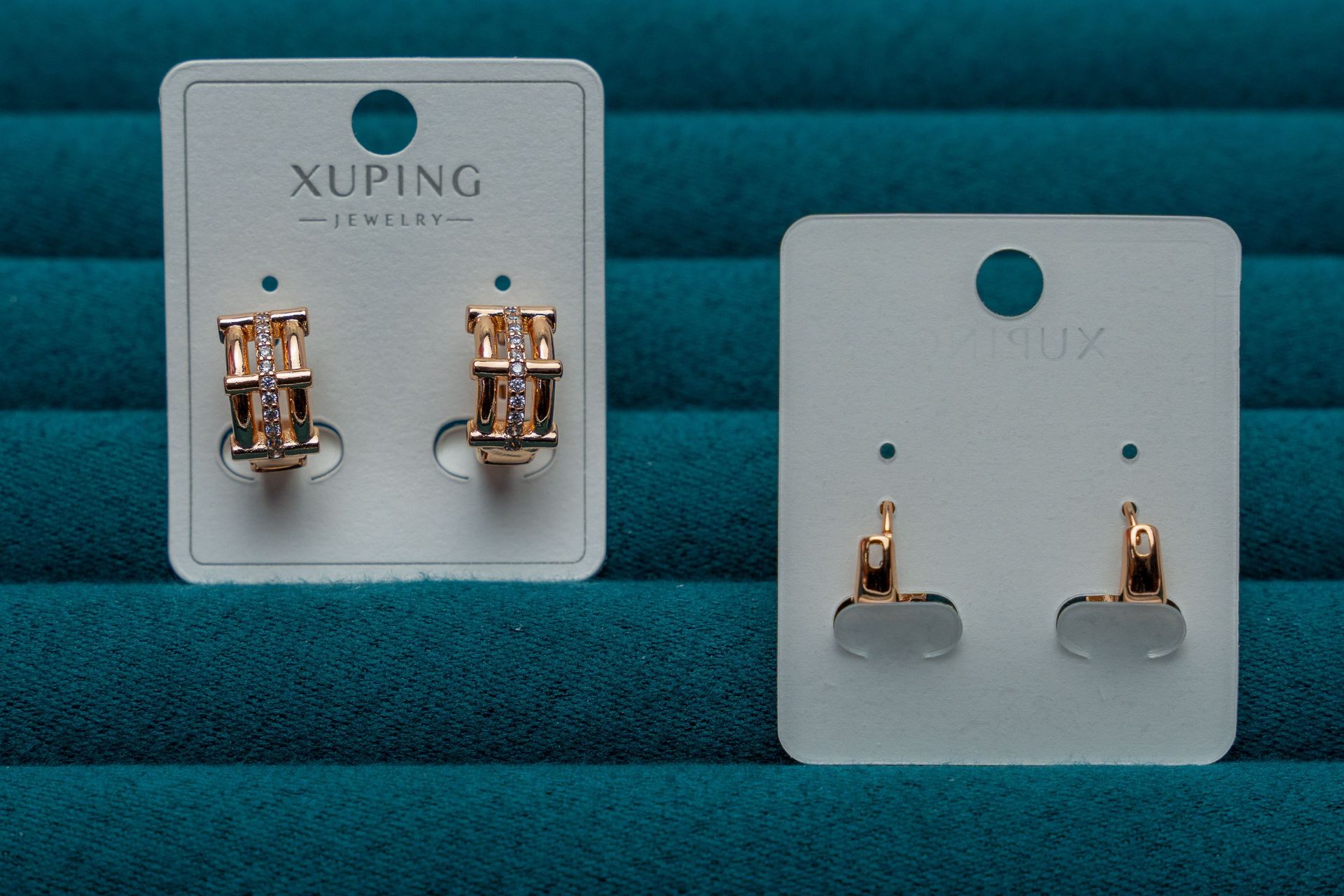 Gold-Tone Cubic Zirconia Huggie Earrings