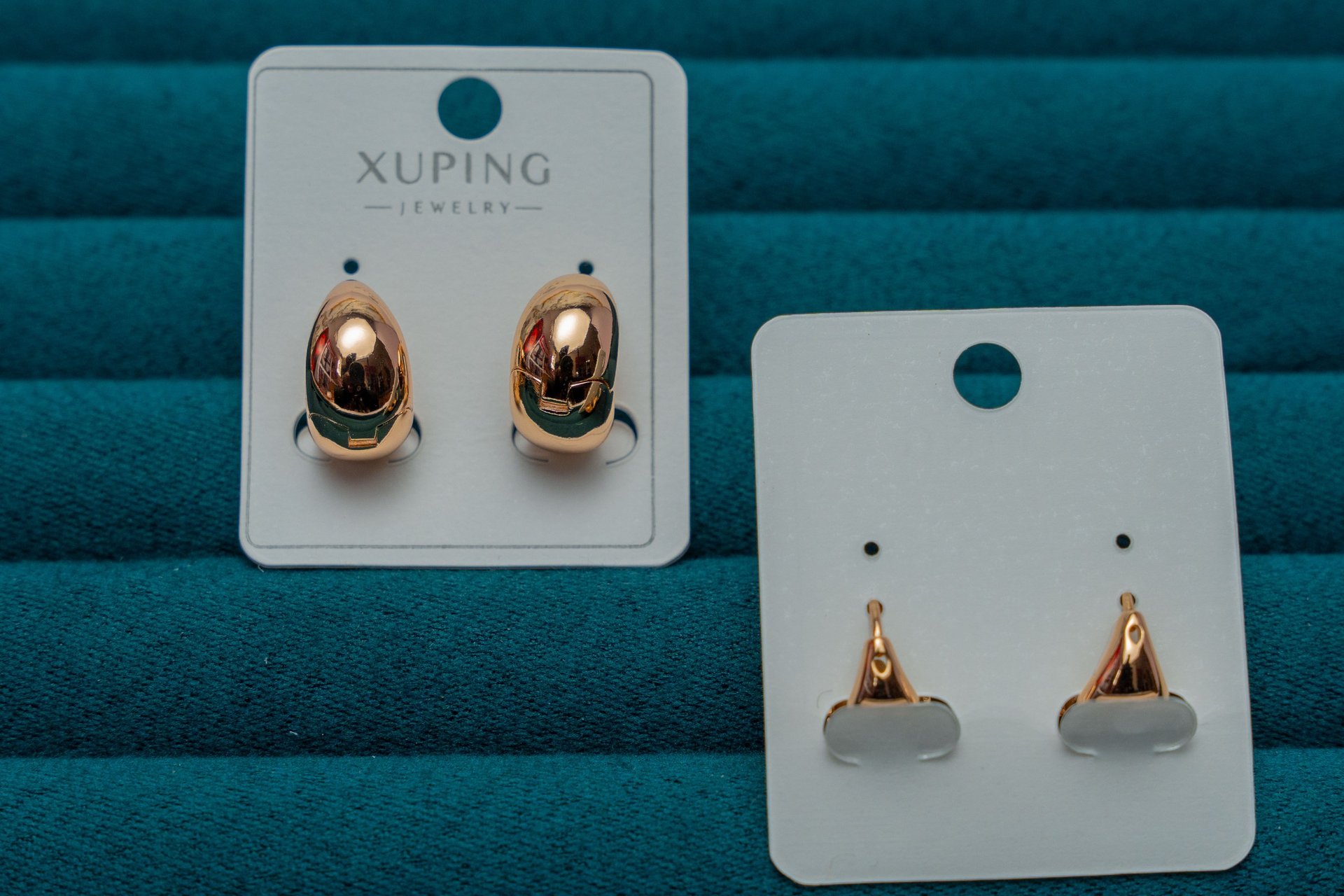 Gold-Tone Dome Stud Earrings