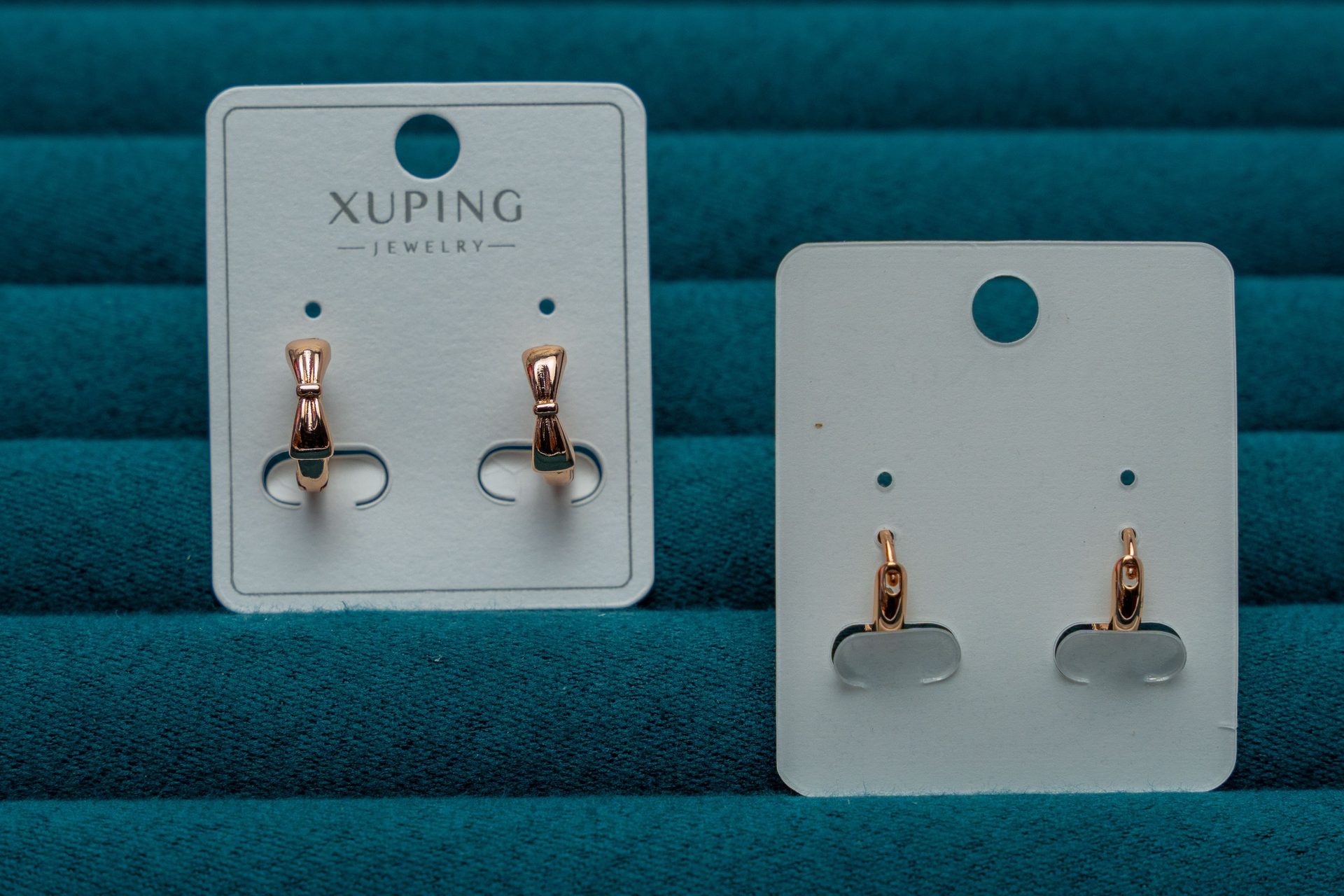 Gold-Tone Hoop Earrings with Decorative Top