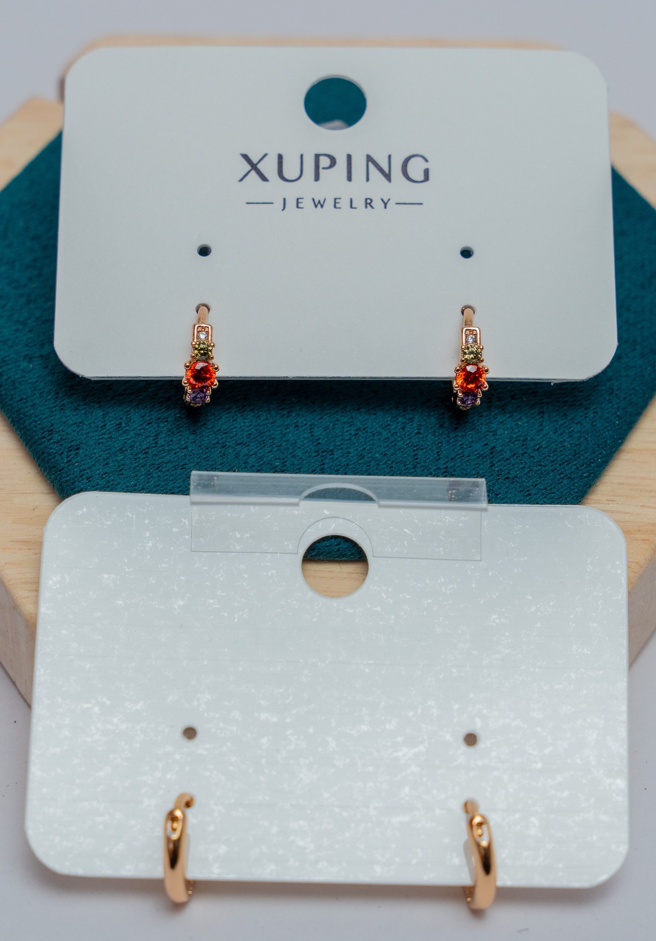 Gold-Tone Multicolor Crystal Drop Earrings