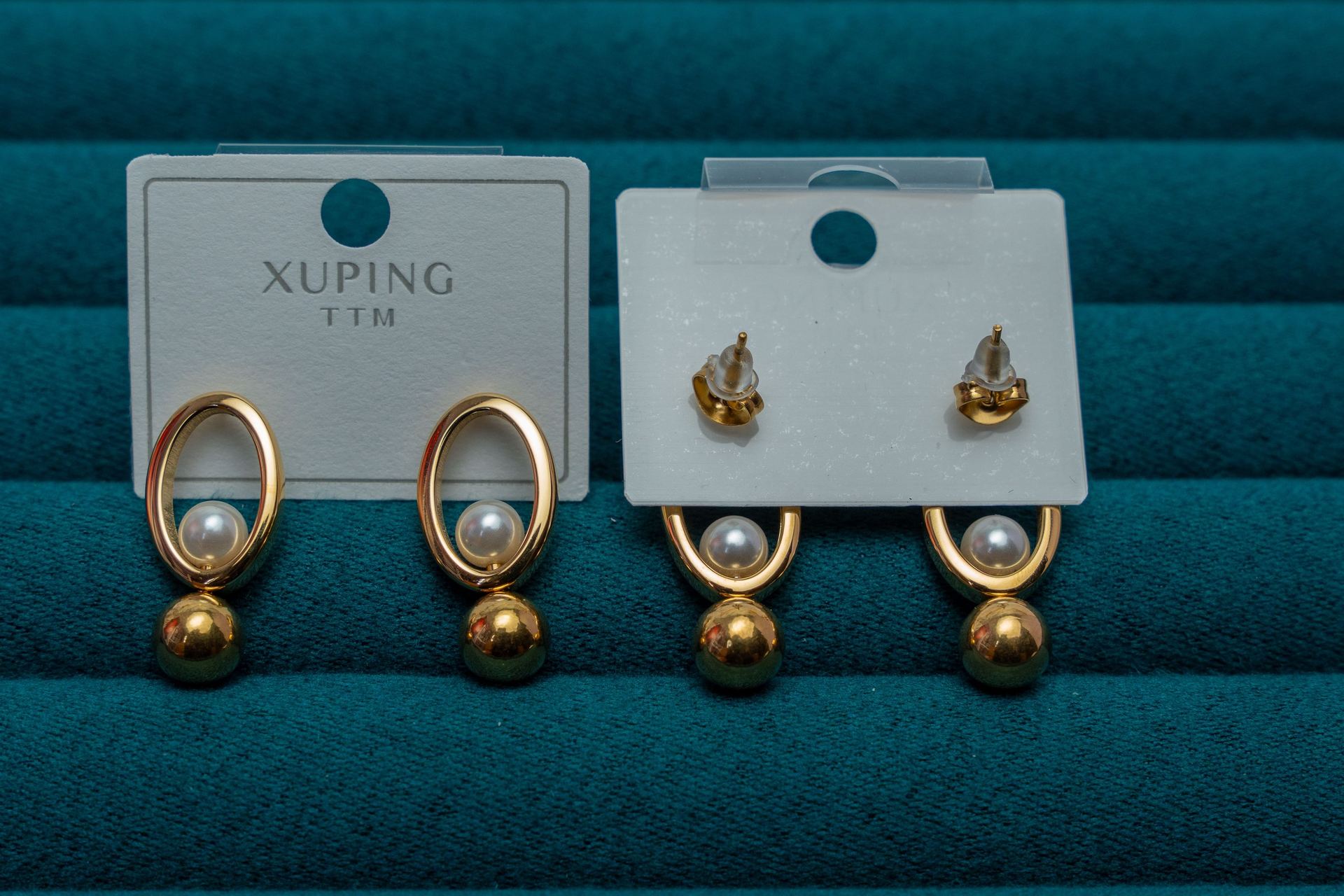 Gold-Tone Pearl Drop Earrings