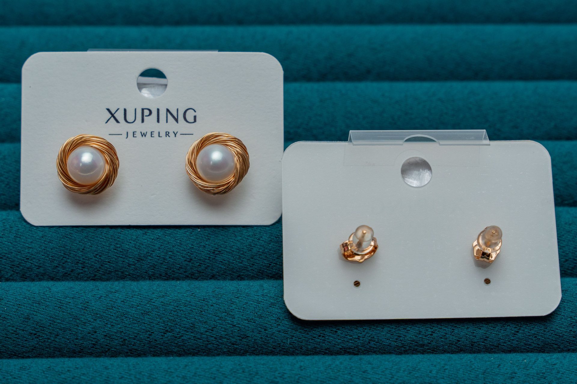 Gold-Tone Pearl Stud Earrings