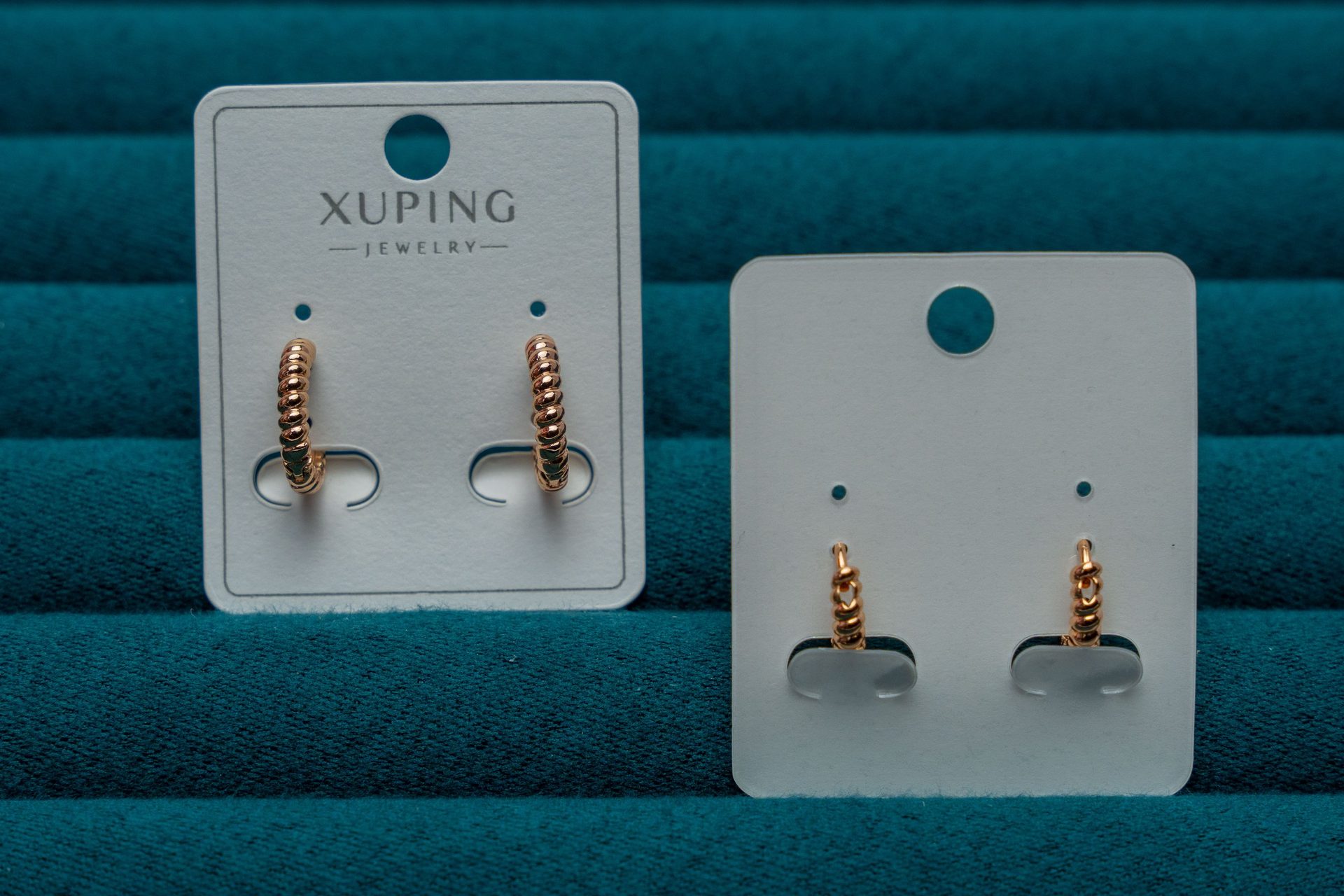 Gold-Tone Ribbed Hoop Earrings