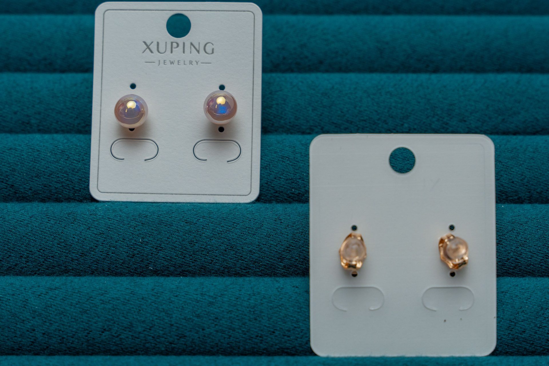 Gold-Tone Teardrop Stud Earrings