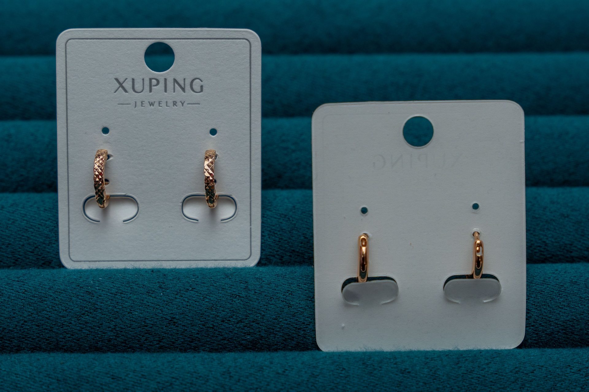 Gold-Tone Textured Hoop Earrings
