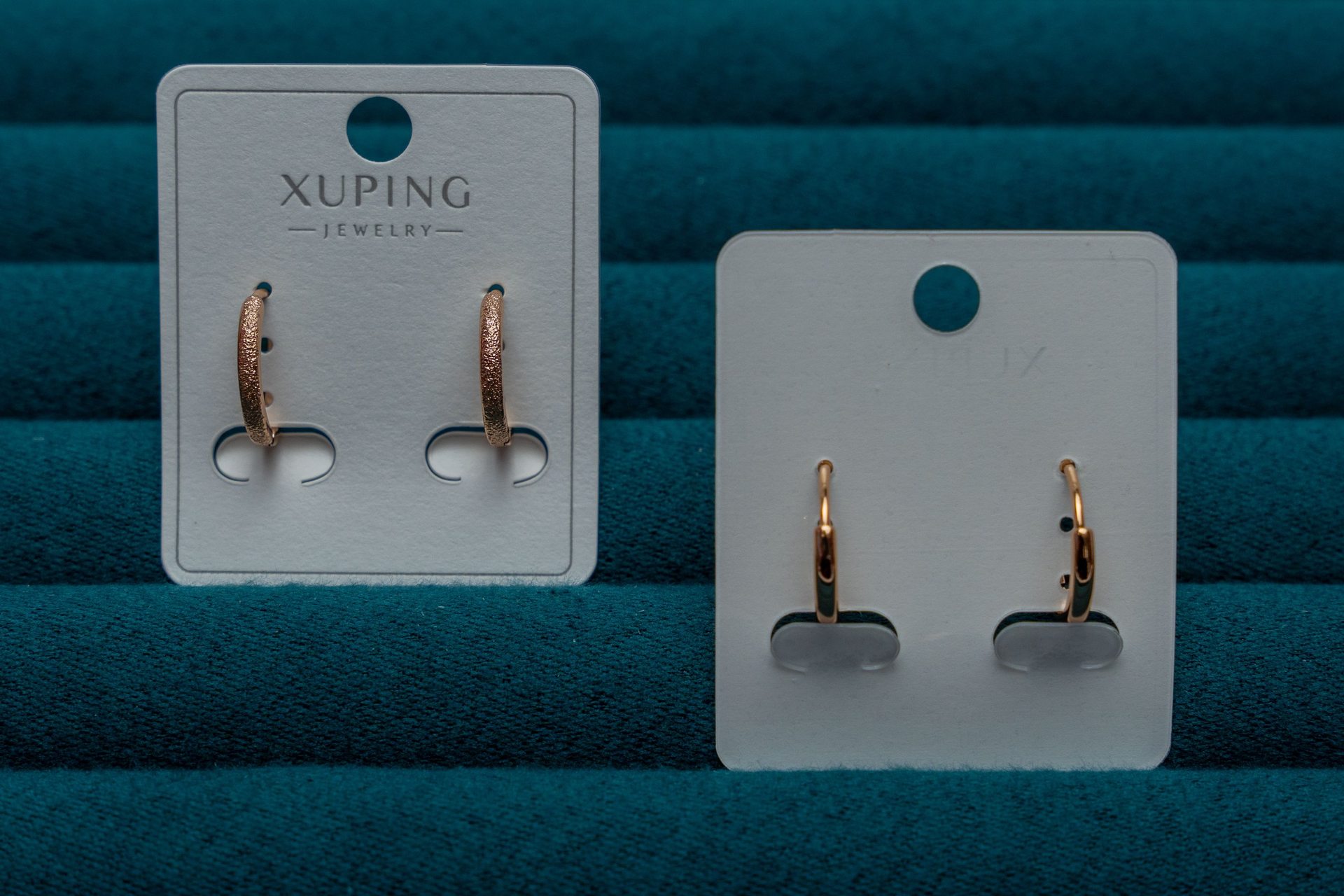 Gold-Tone Textured Hoop Earrings