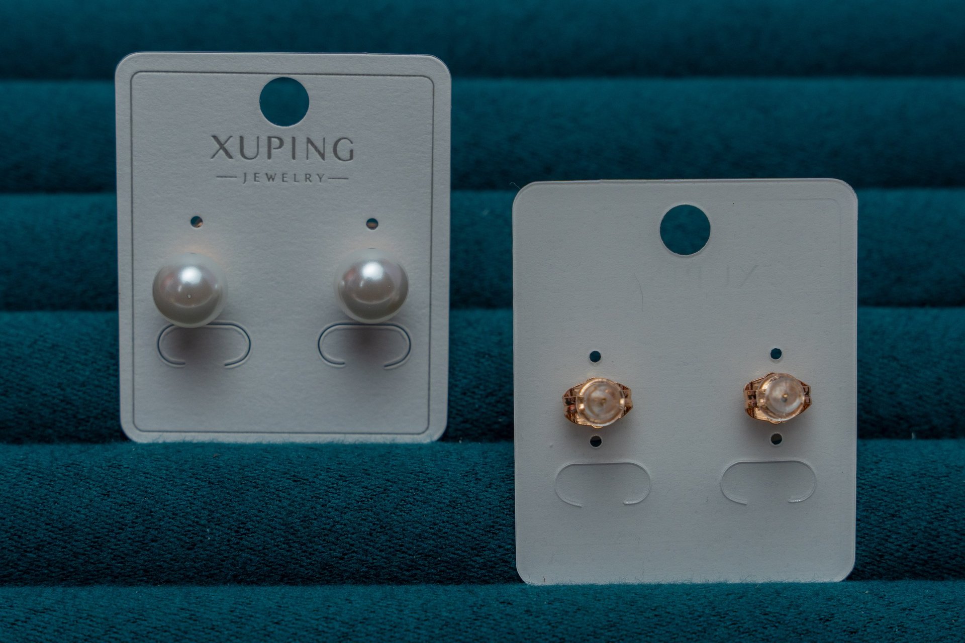 Pearl Stud Earrings with Rose Gold Setting