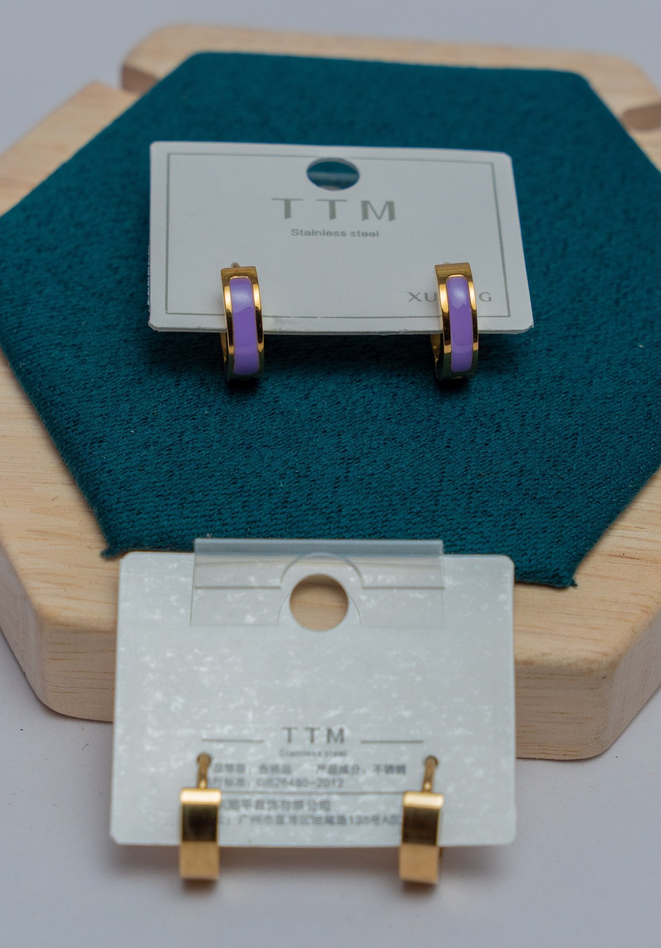 Purple and Gold Hoop Earrings