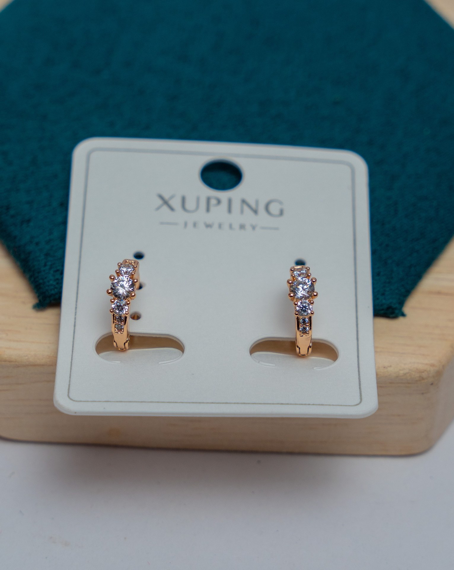 Rose Gold Crystal Cluster Stud Earrings