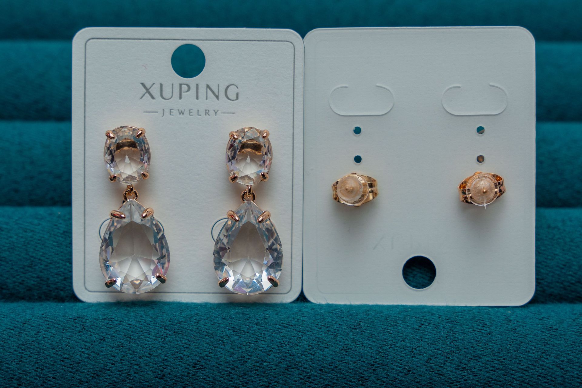 Rose Gold Crystal Drop Earrings