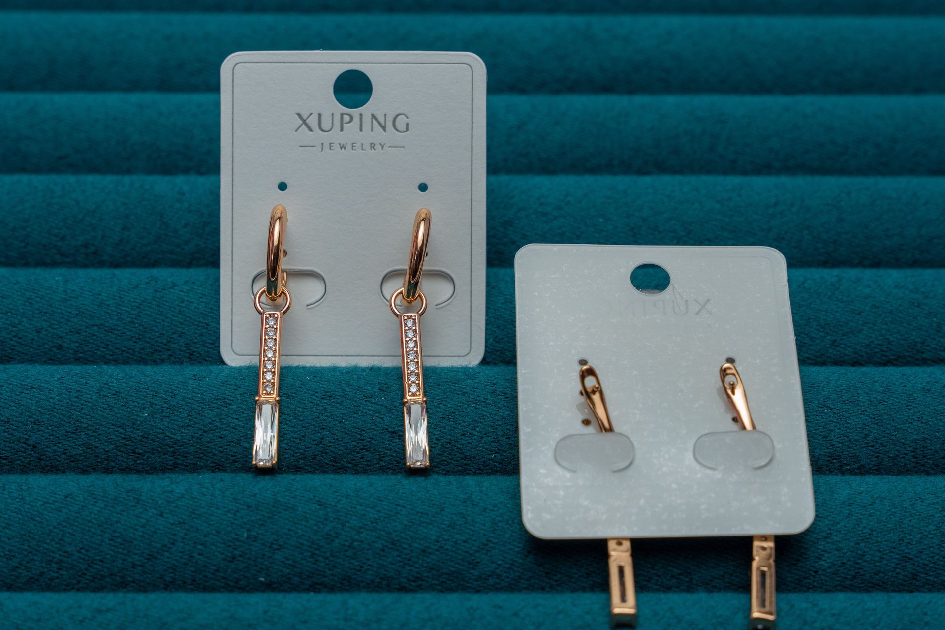 Rose Gold Crystal Drop Earrings
