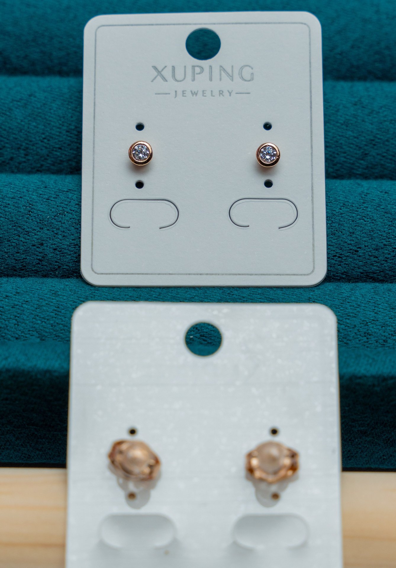 Rose Gold Crystal Stud Earrings
