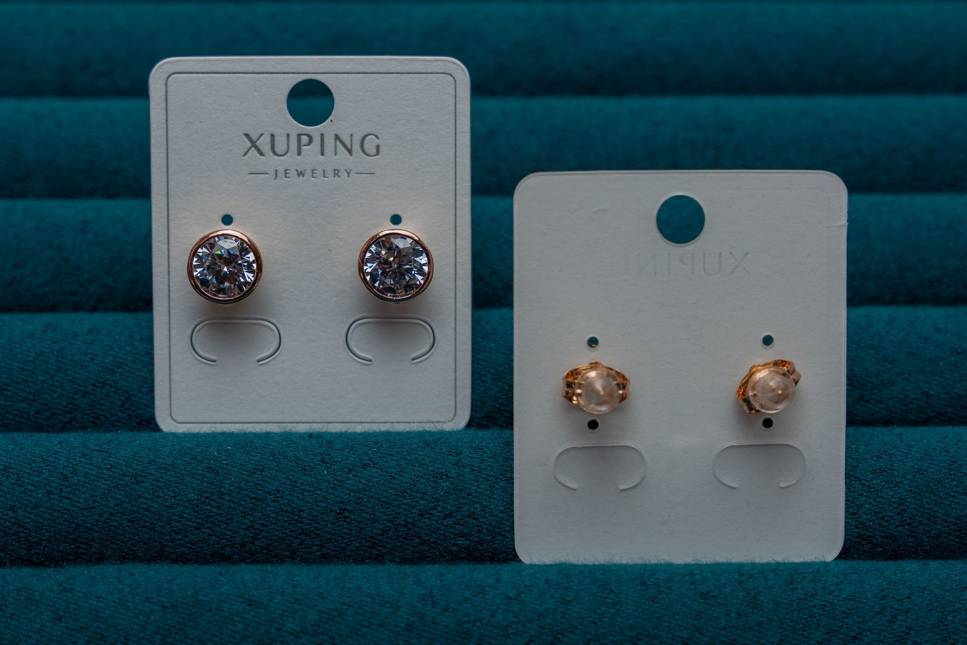 Rose Gold Crystal Stud Earrings
