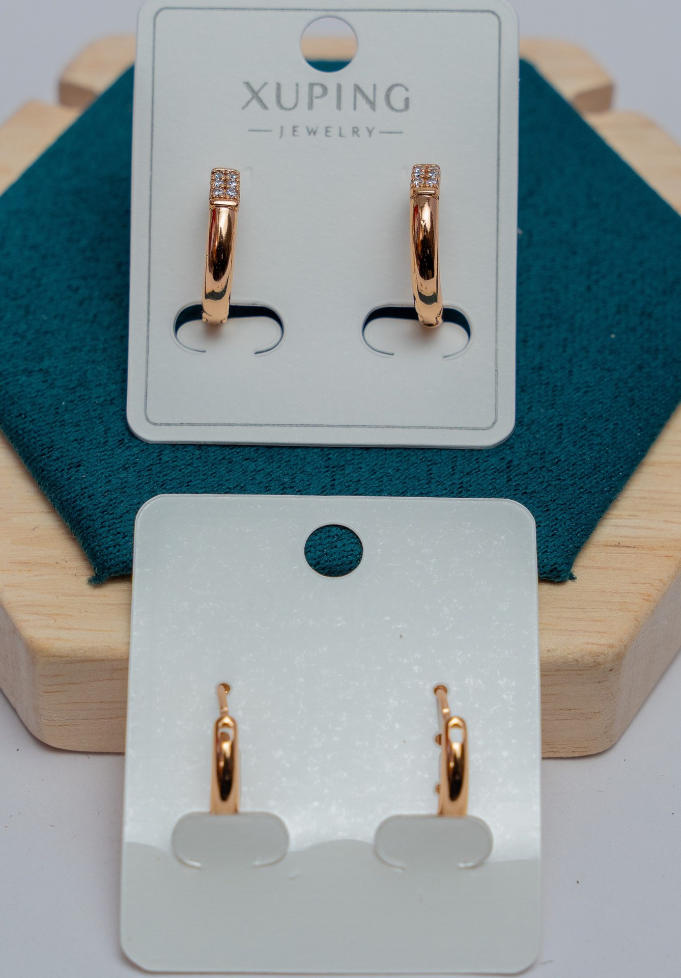Rose Gold Cubic Zirconia Hoop Earrings