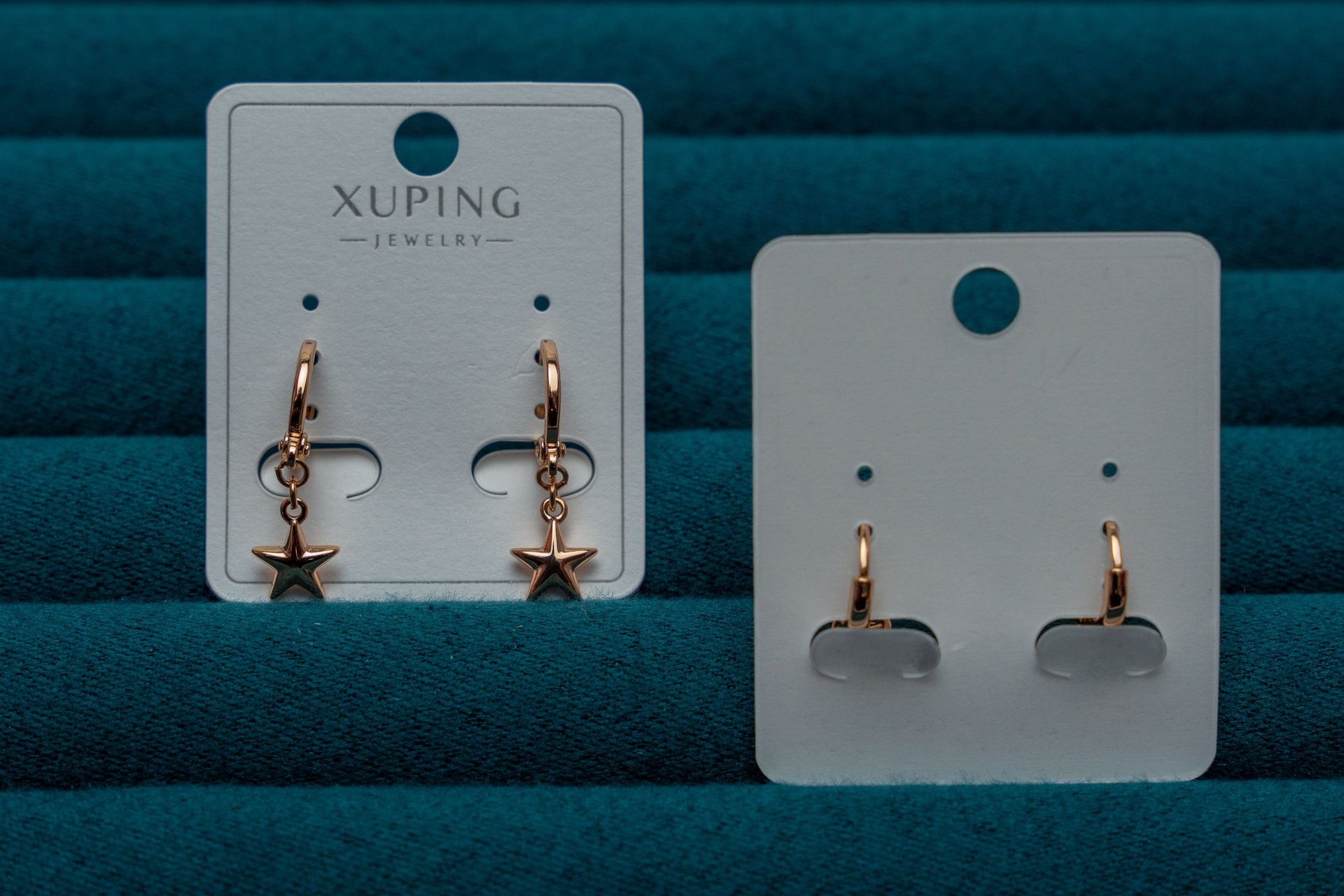 Rose Gold Star Drop Earrings