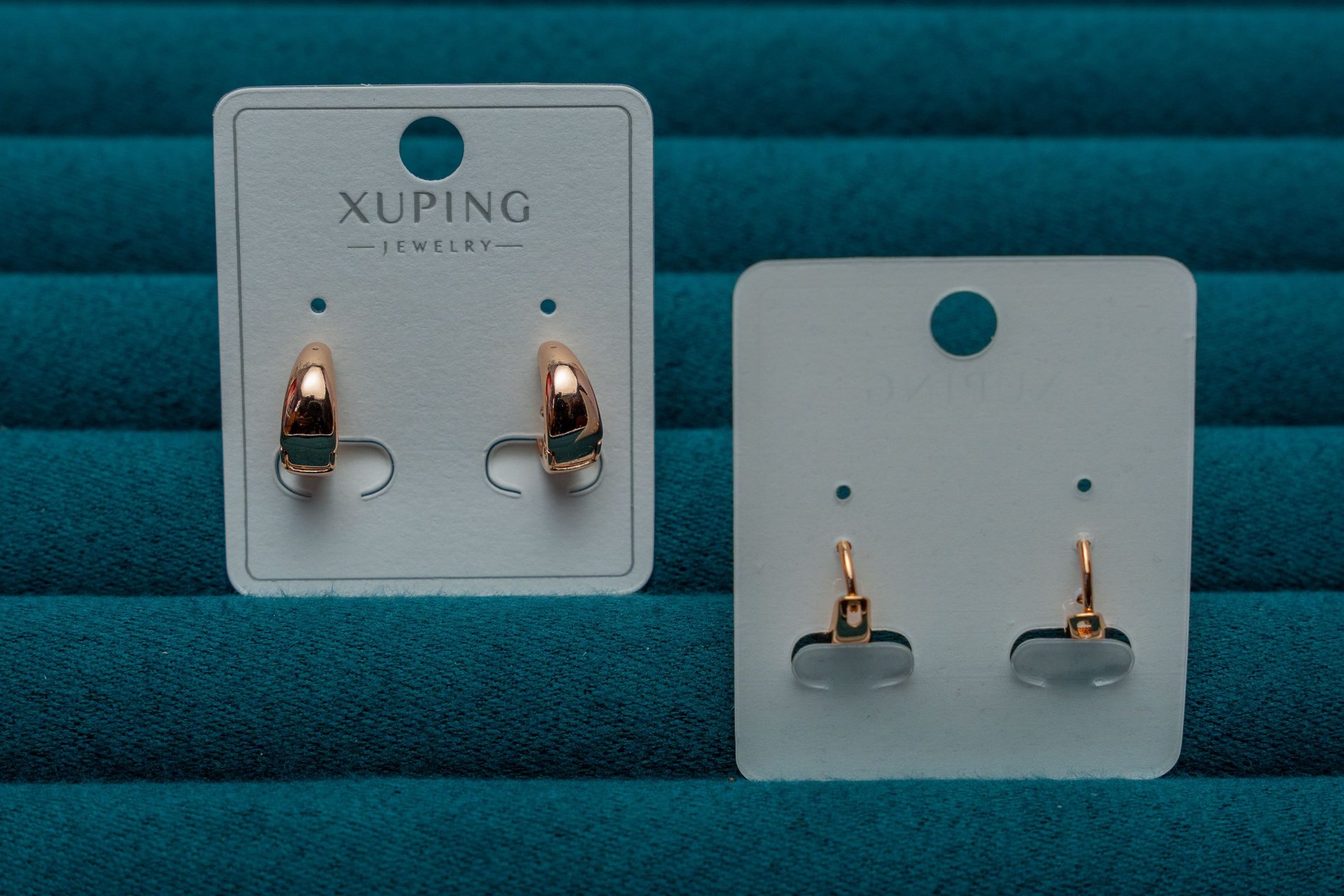 Rose Gold Teardrop Huggie Earrings