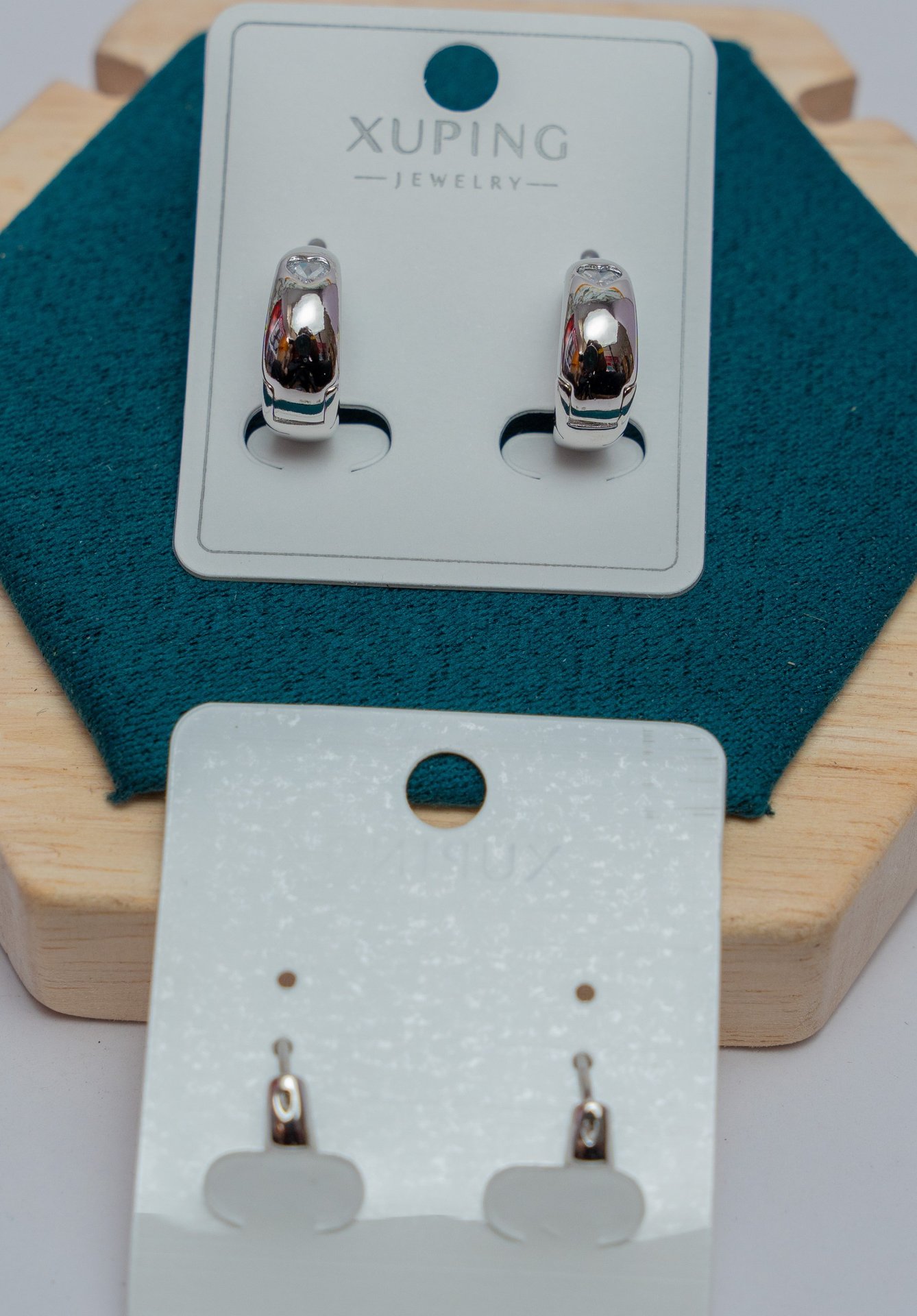 Silver Hoop Earrings with Colorful Enamel Stripe