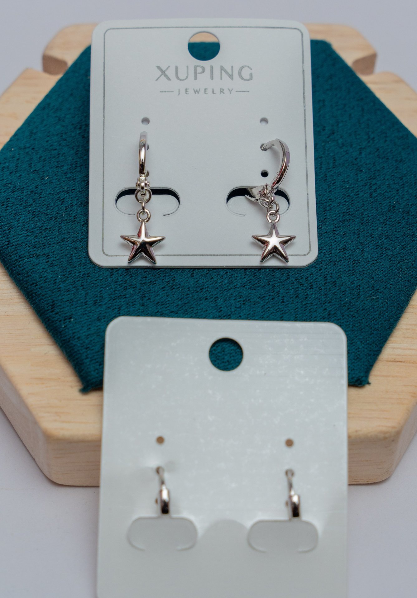 Silver Star Drop Earrings