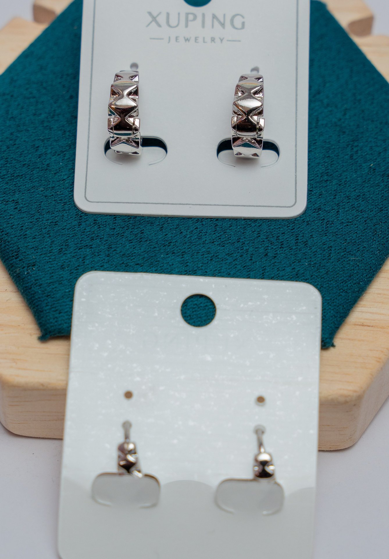 Silver Textured Hoop Earrings