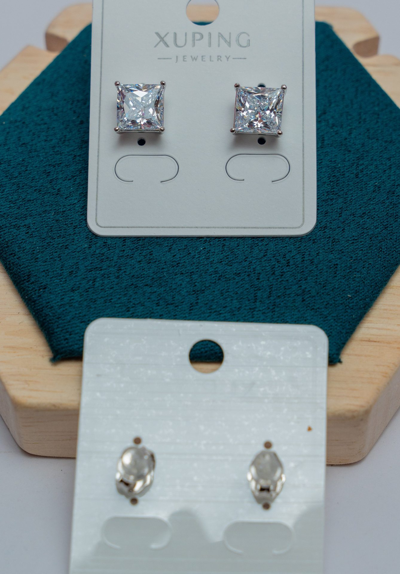 Square Crystal Stud Earrings