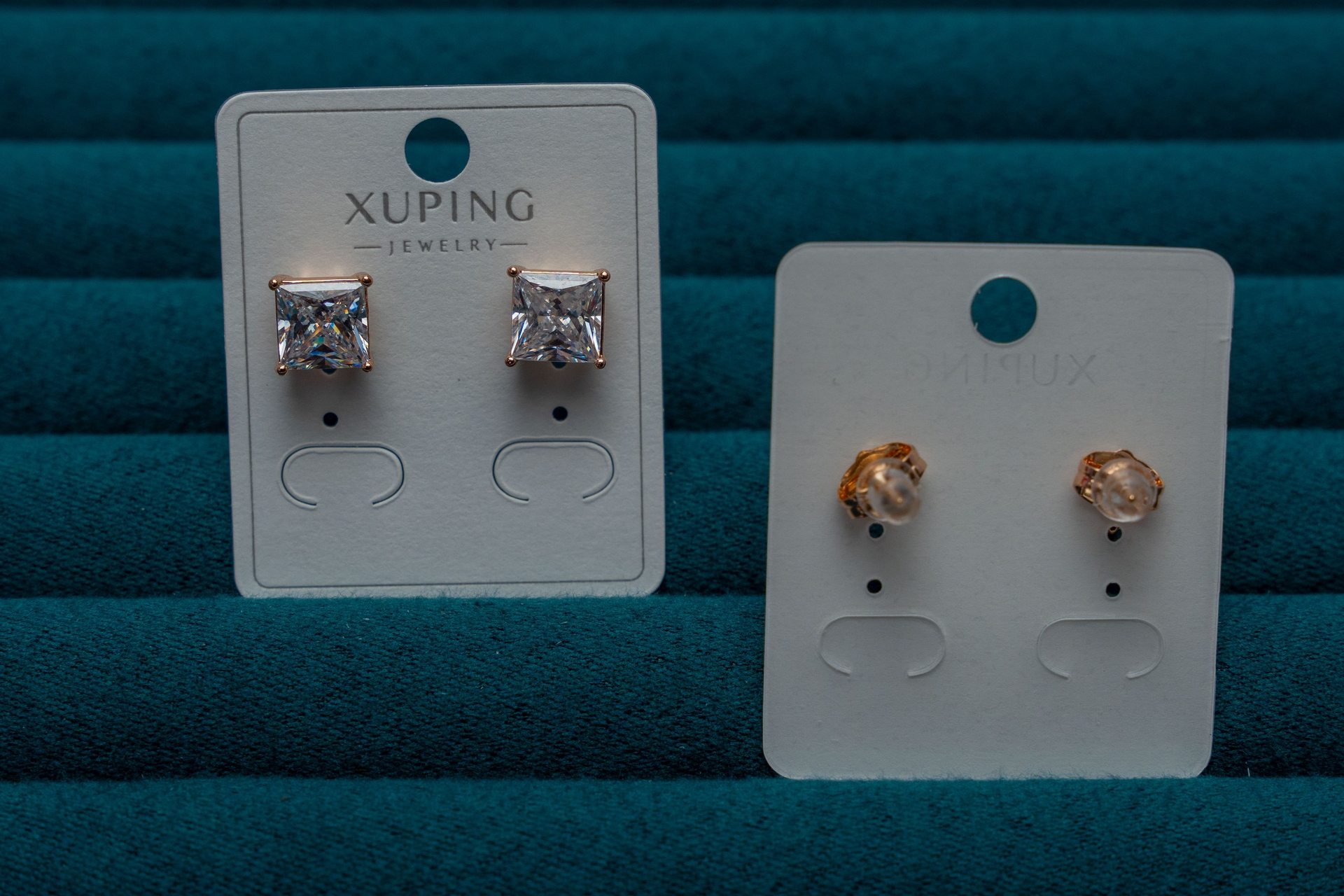 Square Crystal Stud Earrings