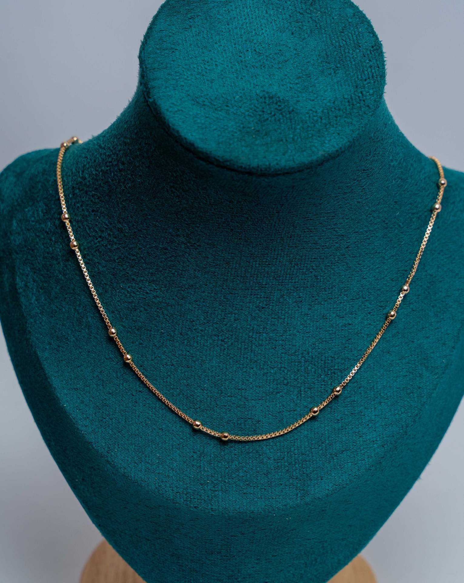 Gold-Tone Beaded Chain Necklace