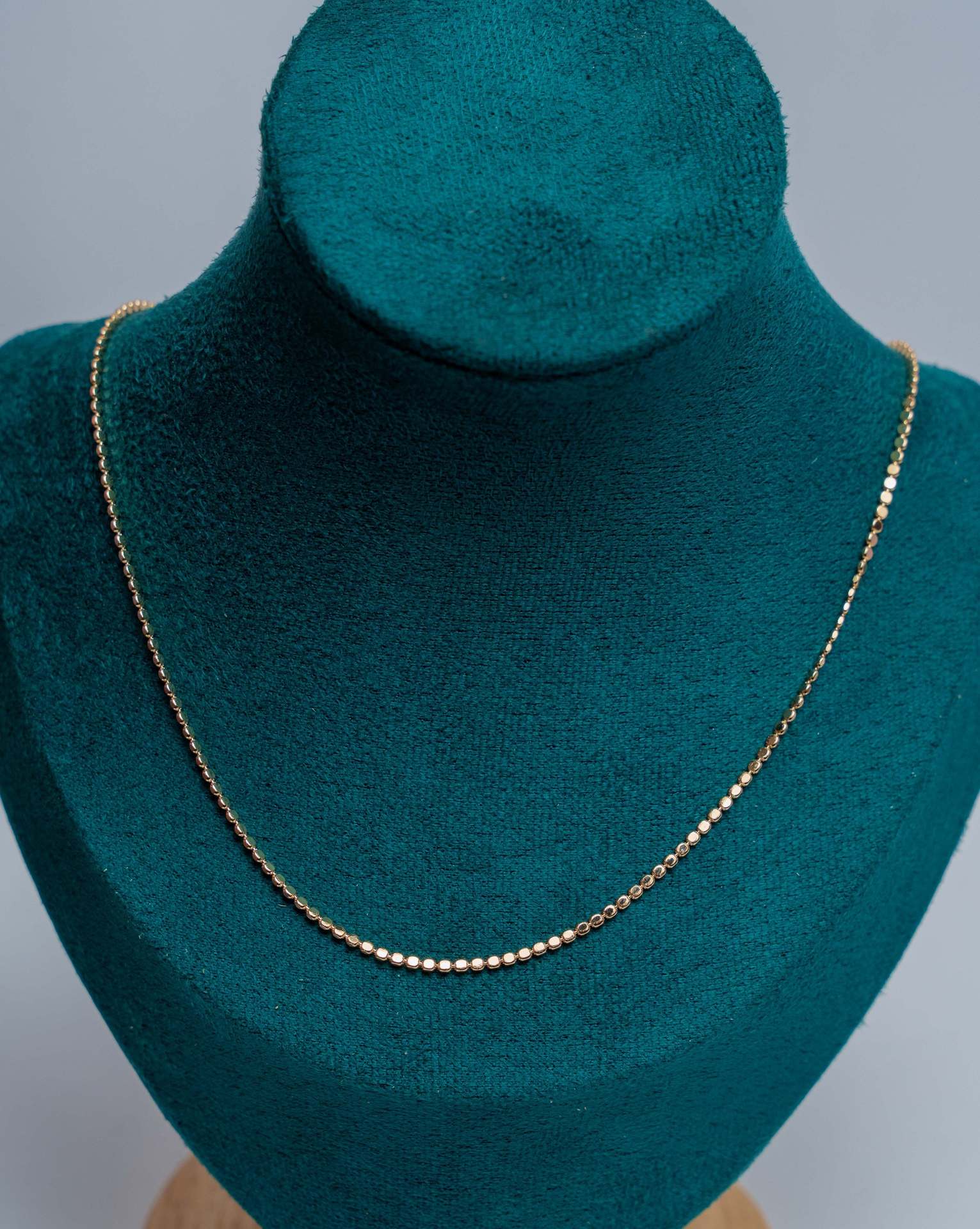 Gold Beaded Chain Necklace