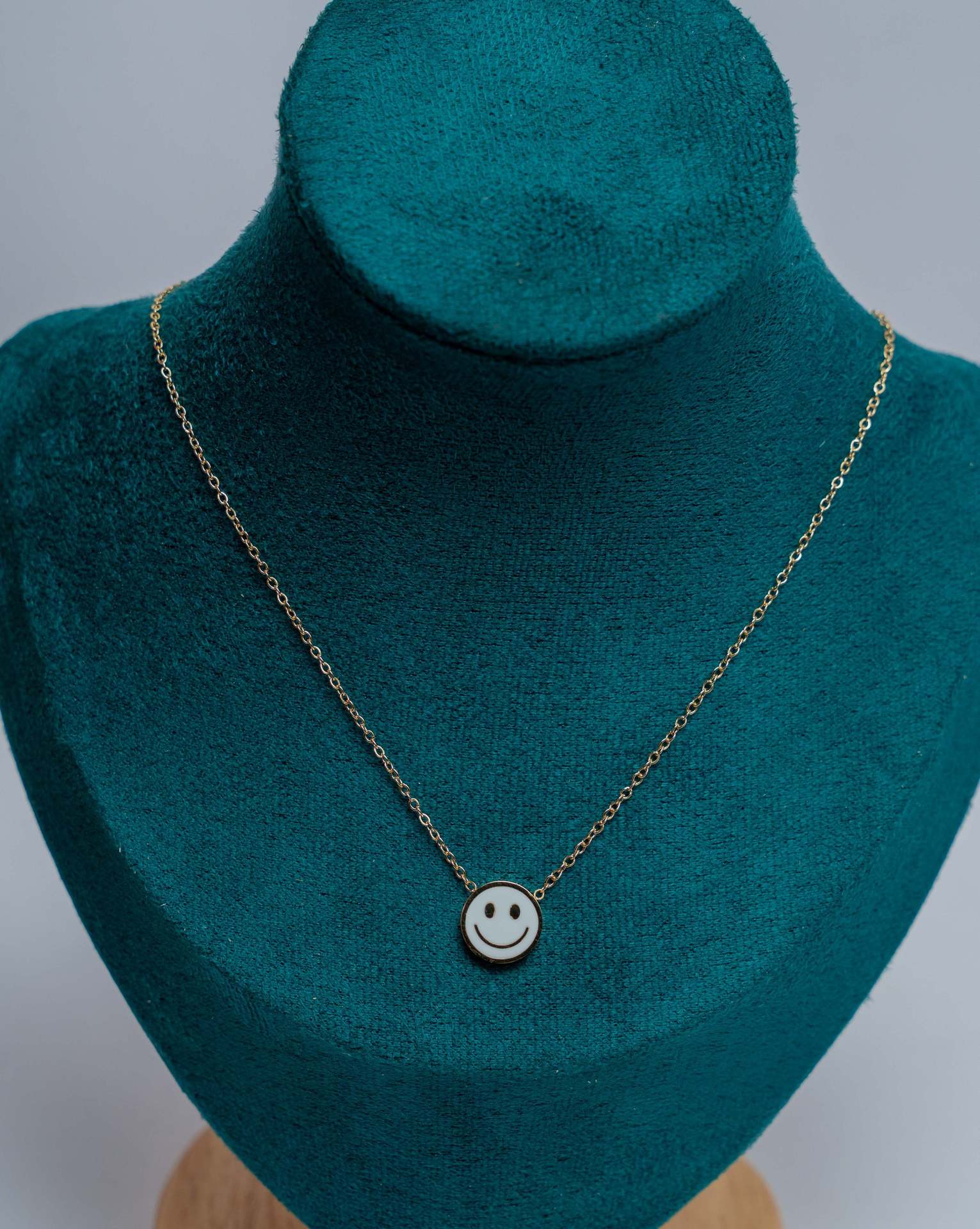 Smiley Face Gold-Tone Chain Necklace