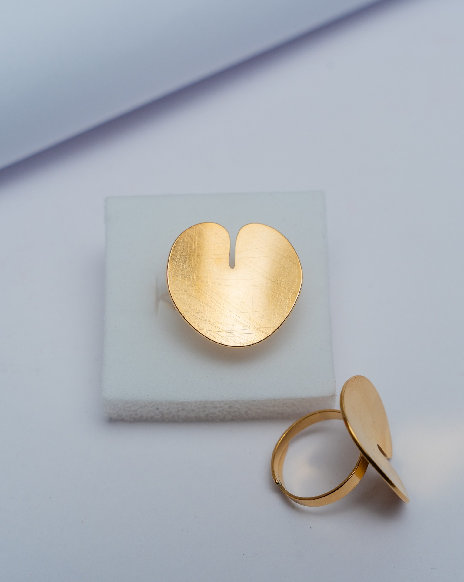 Gold Heart Signet Ring