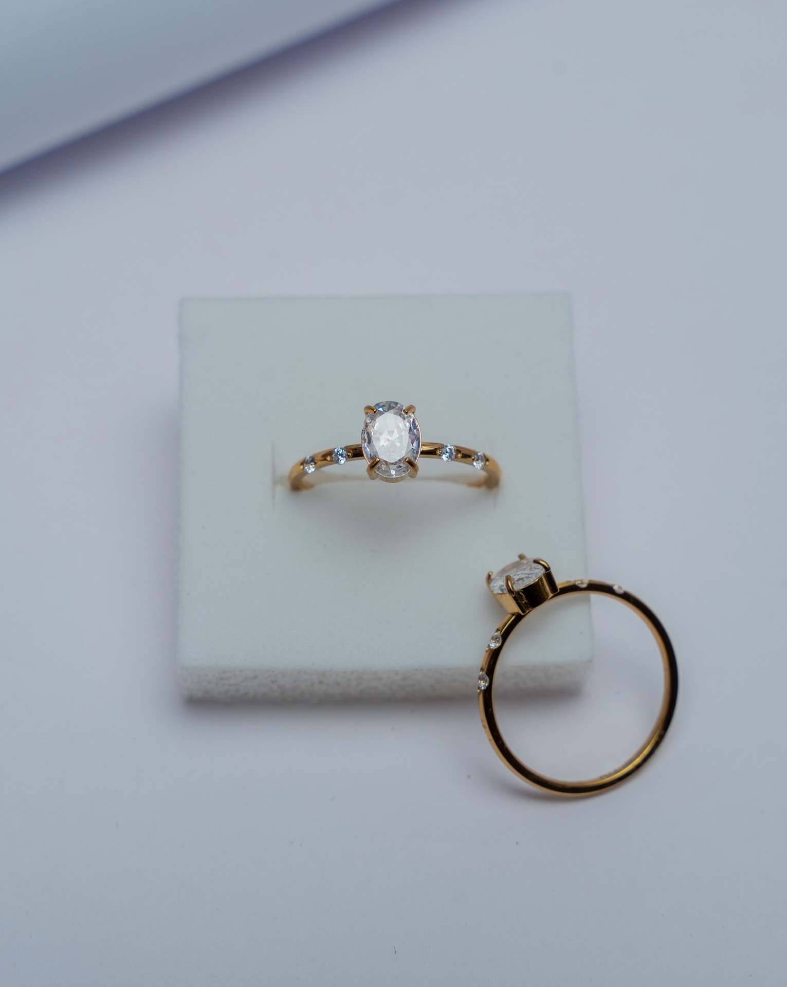 Gold Oval Cut Engagement Ring