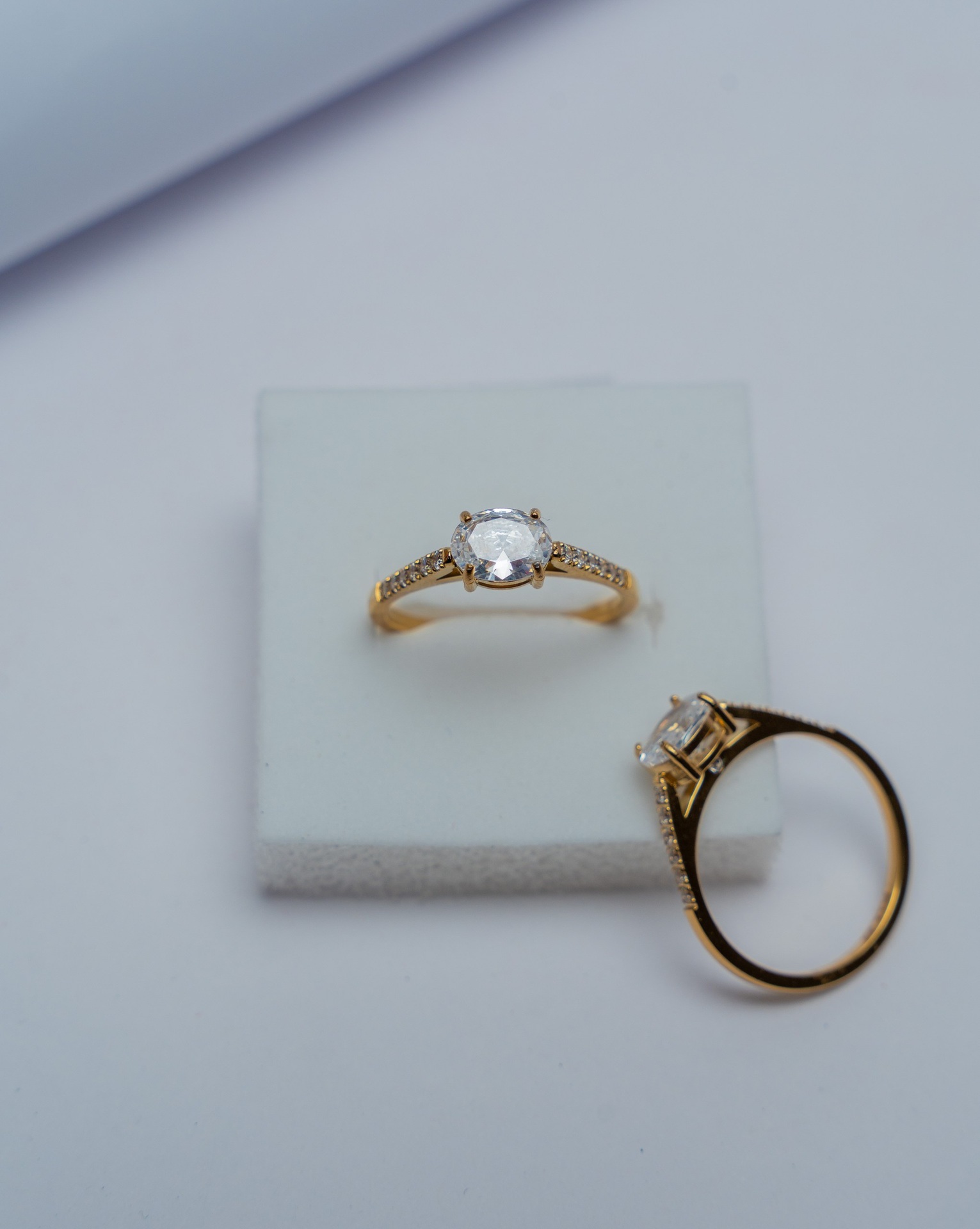 Gold Solitaire Round CZ Ring